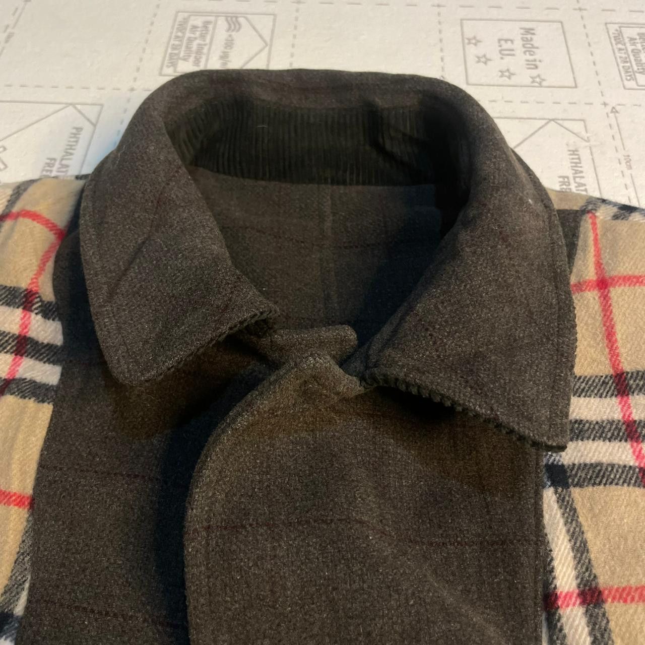Burberry VINTAGE Burberry coat nova check virgin wool green olive Size US L / EU 52-54 / 3 - 6 Thumbnail