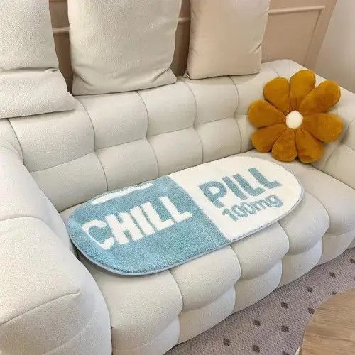 Other 3D Blue "CHILL PILL" Handmade Soft Rug Size ONE SIZE - 1 Thumbnail