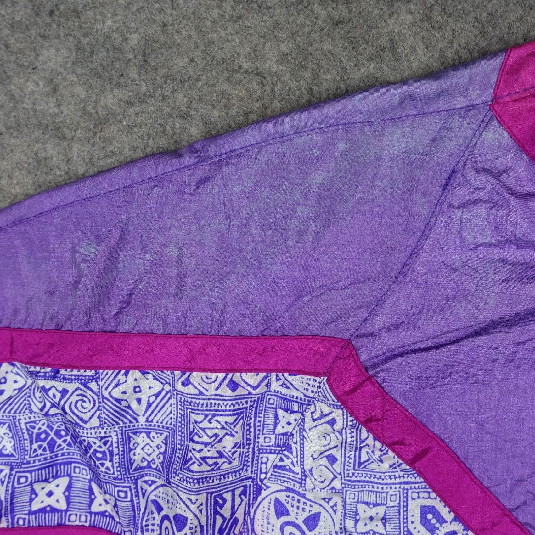 Vintage VINTAGE White Stag Jacket Womens XL Purple Geometric Windbreaker 90s Nylon Full Zip Pockets Size XL / US 12-14 / IT 48-50 - 6 Thumbnail