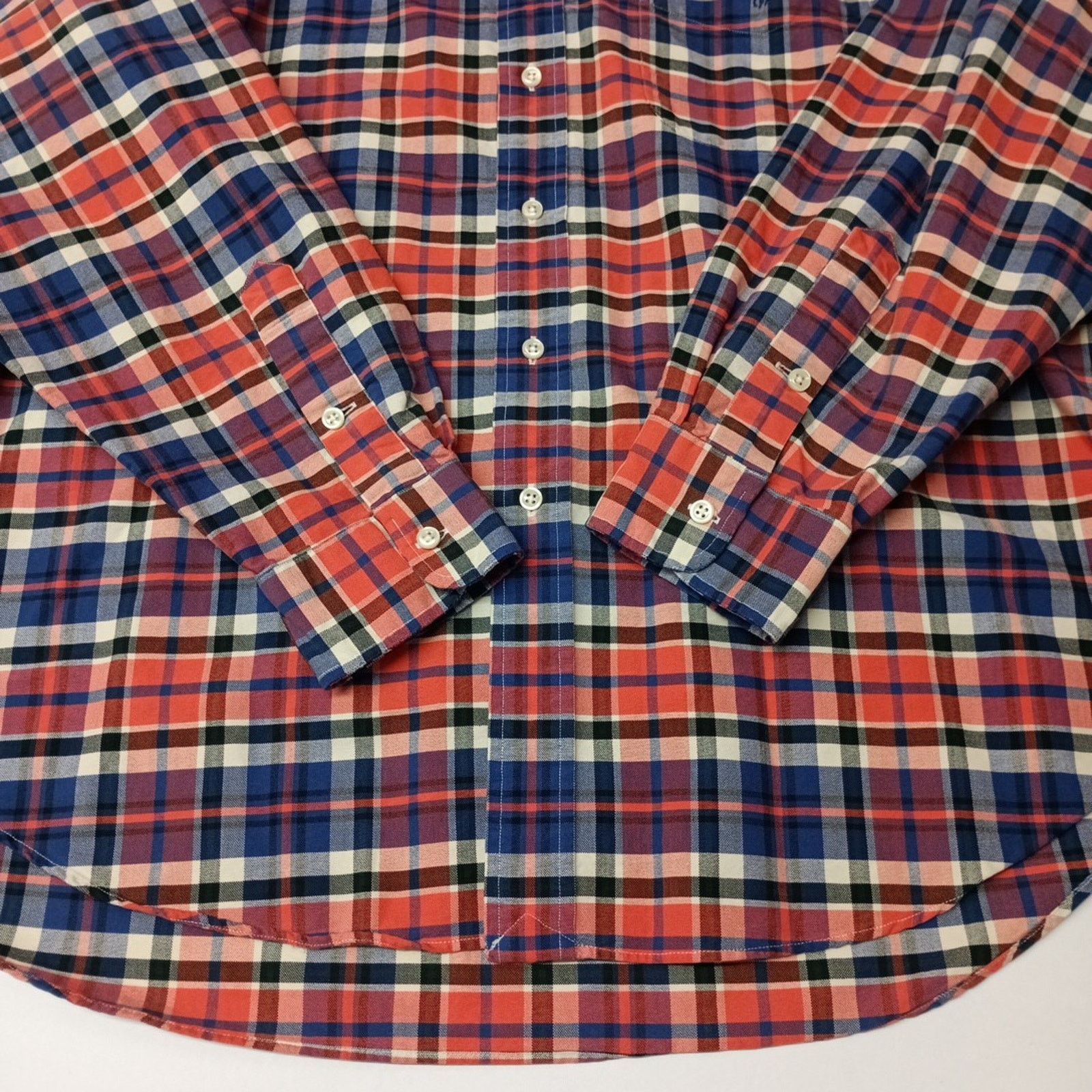 Ralph Lauren Ralph Lauren Men's Big Shirt Size L Blue Orange Plaid Cotton Size US L / EU 52-54 / 3 - 2 Thumbnail
