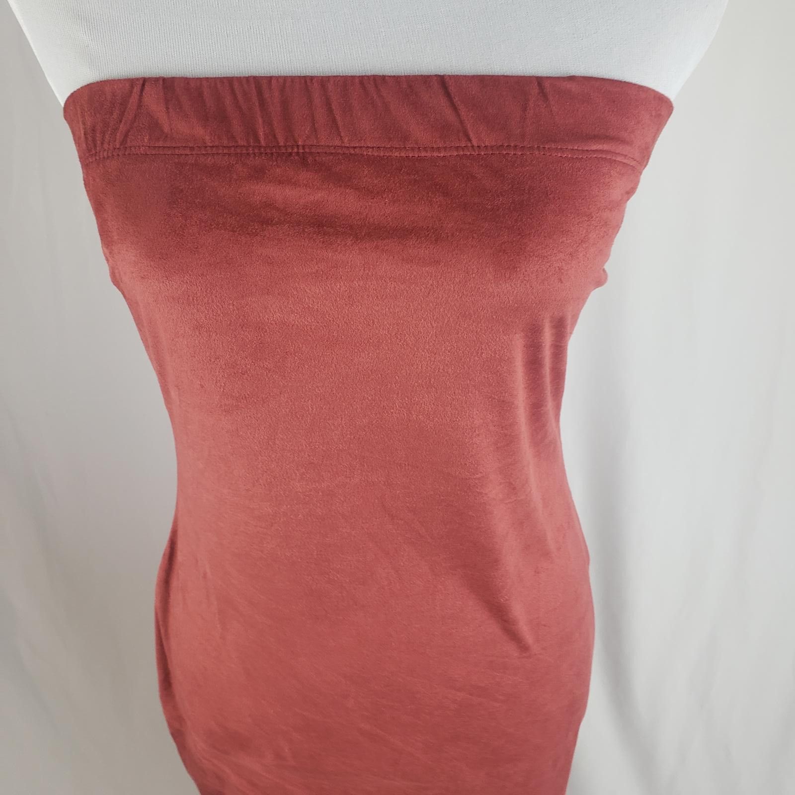 Designer Pink Owl Strapless Midi Bodycon Dress Size M / US 6-8 / IT 42-44 - 8 Thumbnail