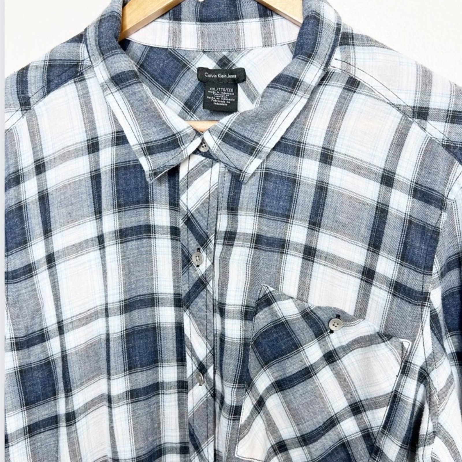 Calvin Klein Calvin Klein Plaid Long Sleeve Button Down Classic Flannel Size XXL / US 16-18 / IT 52-54 - 7 Thumbnail