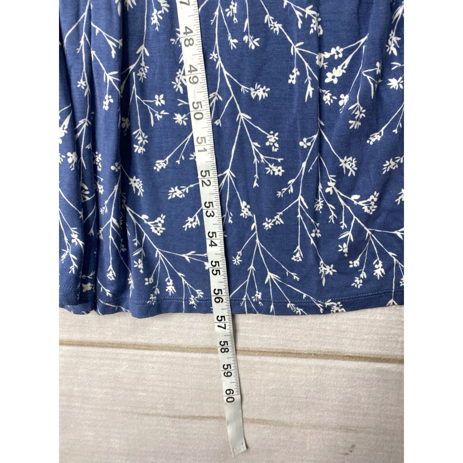 Vintage 41 Hawthorn Maxi Dress 1X Blue Floral V-Neck Sleeveless Knit Rayon Spandex Stretch Casual Summer Spring Fall Women's Maxi Dress Size XL / US 12-14 / IT 48-50 - 4 Thumbnail