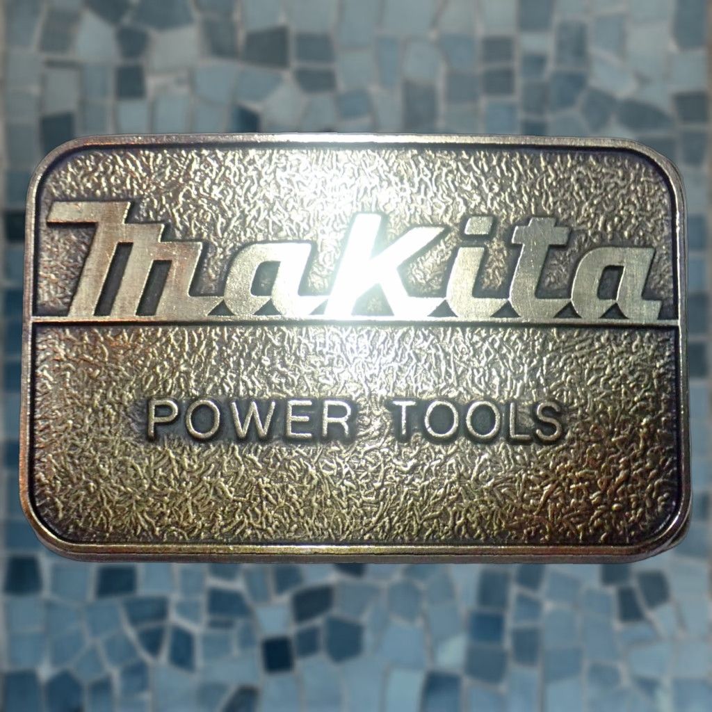 Vintage VINTAGE USA Made RARE 80s Makita Power Tool Belt Buckle Advertisement Bronze Unisex Adult Belt Buckle 3 1/4" X 2 1/8" Fits up to 1 5/8" wide 1980s Size ONE SIZE - 1 Thumbnail