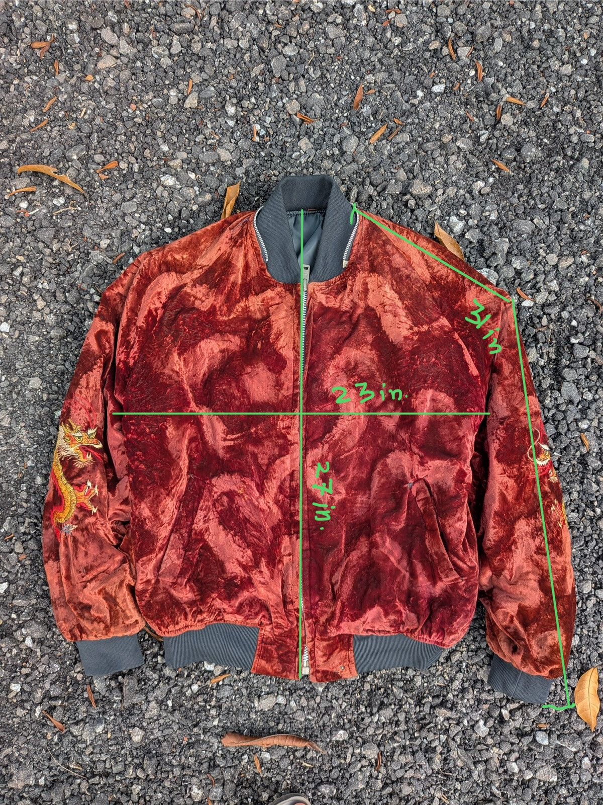 Other Vintage Korean war velvet embroidered Dragon souvenir jacket Size US L / EU 52-54 / 3 - 8 Thumbnail