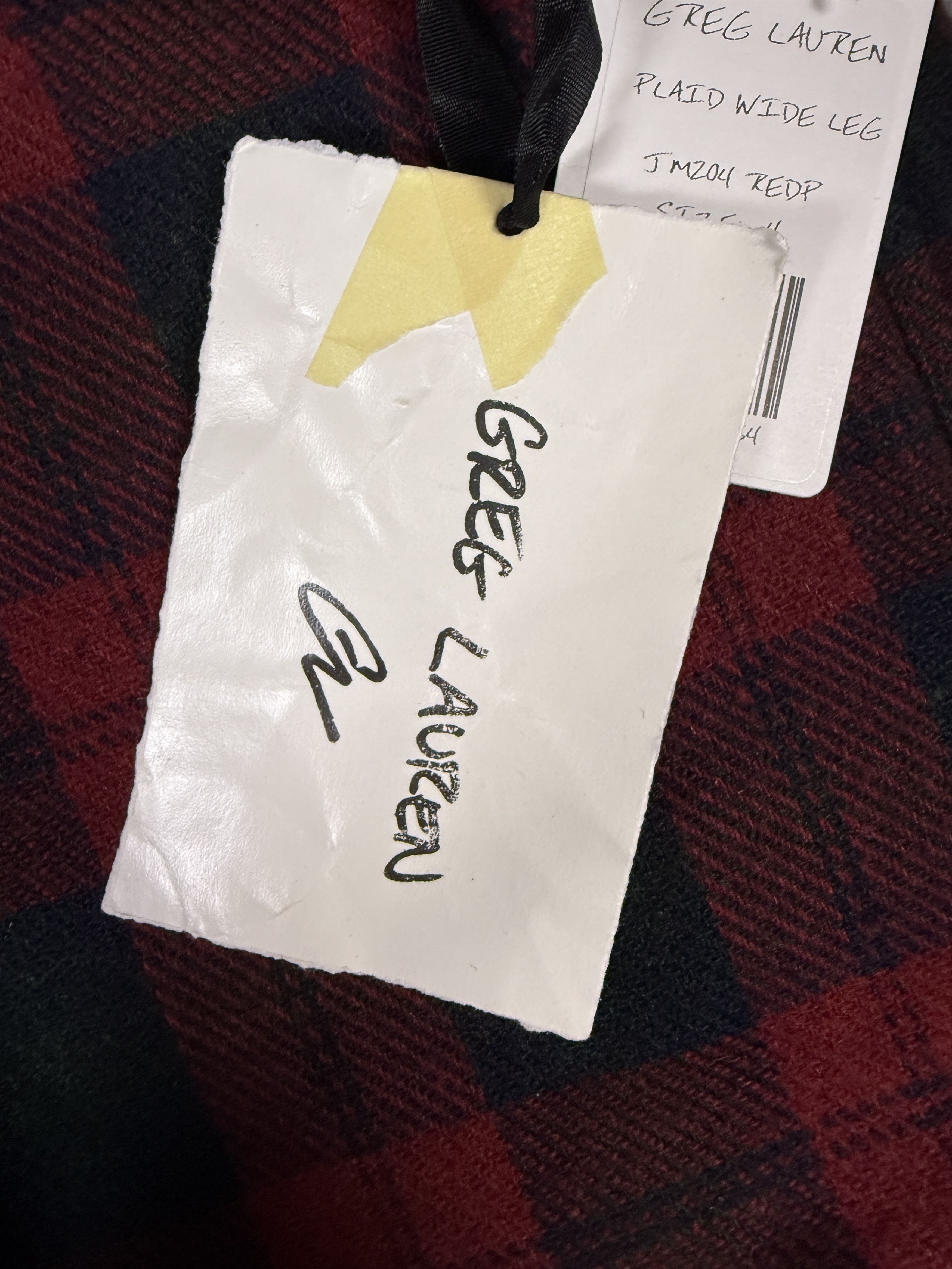 Greg Lauren $1050 Greg Lauren Wide Leg Red Plaid Pants Size US 36 / EU 52 - 10 Thumbnail