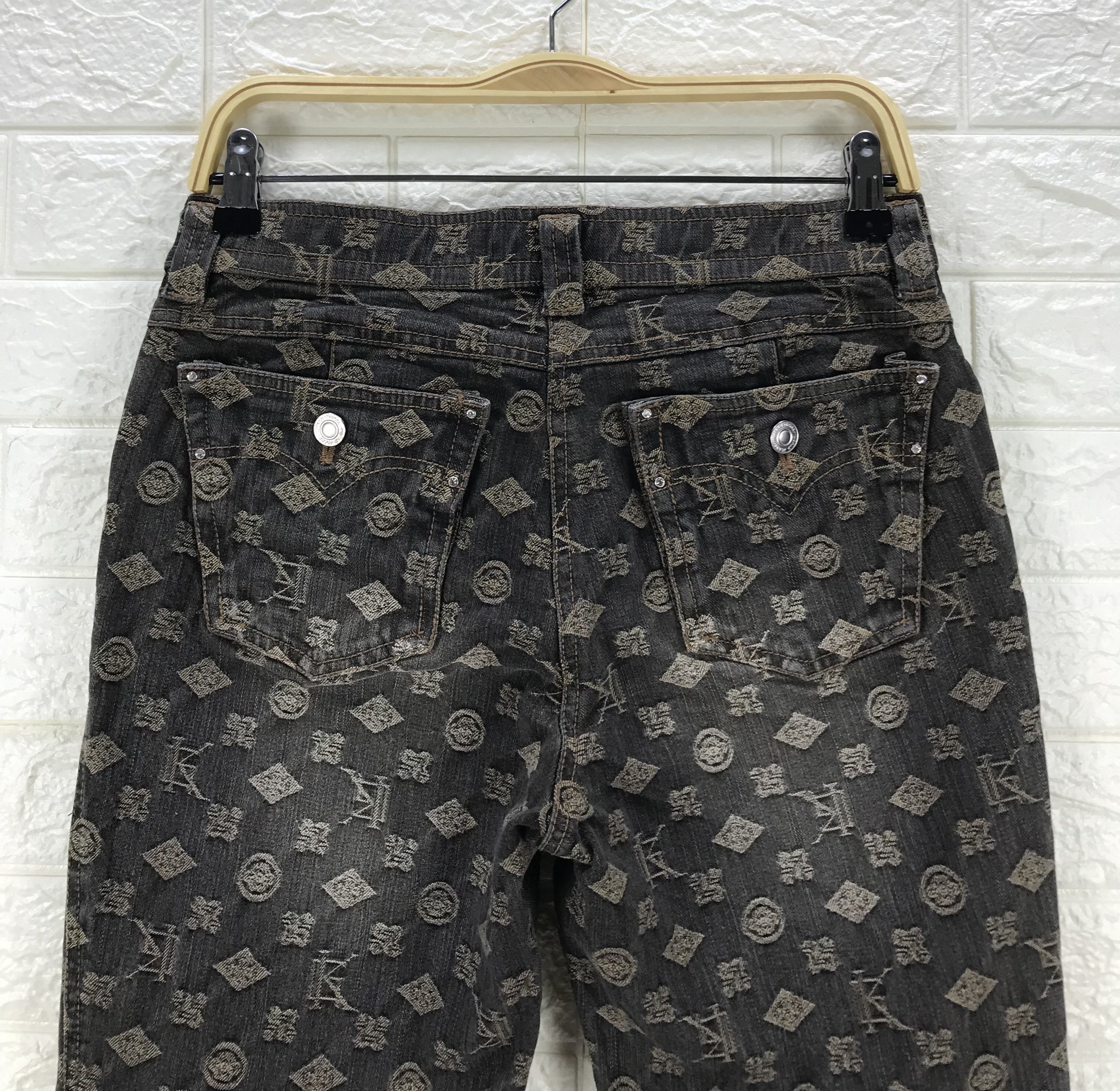 Japanese Brand Vintage Japanese Monogram Bell Bottom Flare Jeans Size 29" - 6 Thumbnail