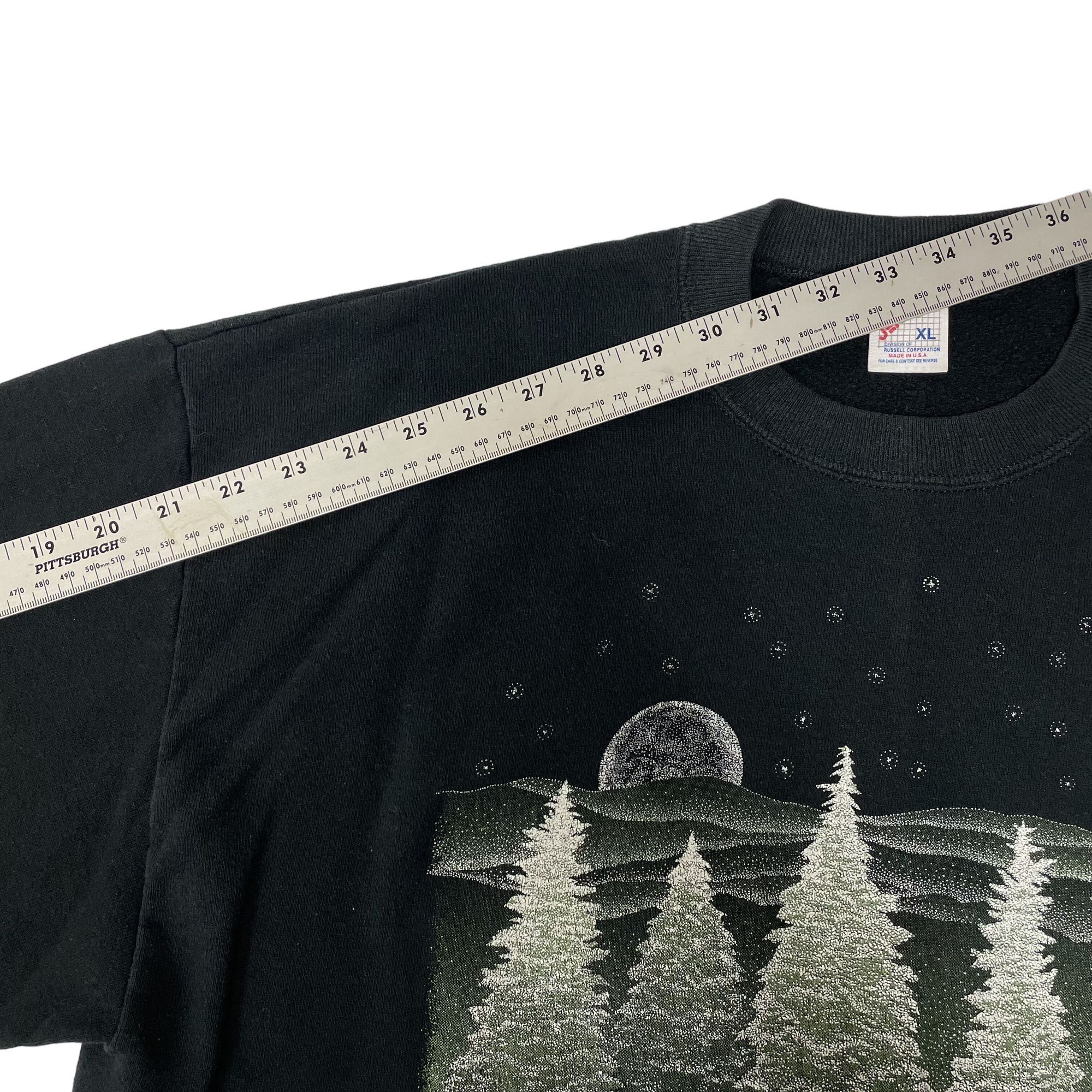 Russell Athletic Vtg Black Sweatshirt Indiana SNOWY MOUNTAIN Star Fox Size US XL / EU 56 / 4 - 7 Thumbnail