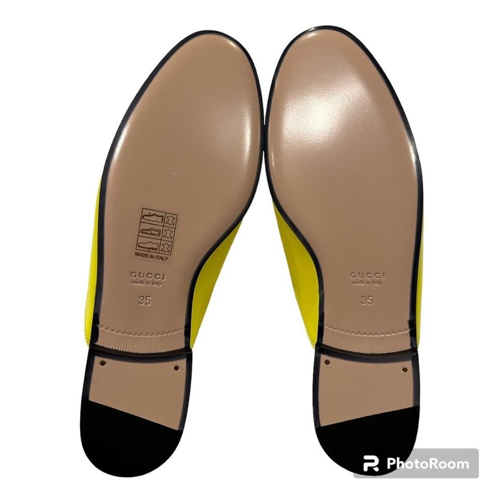 Gucci NIB Gucci Princetown Neon Yellow Horsebit Loafer Mule Slides Size US 5 / IT 35 - 7 Thumbnail