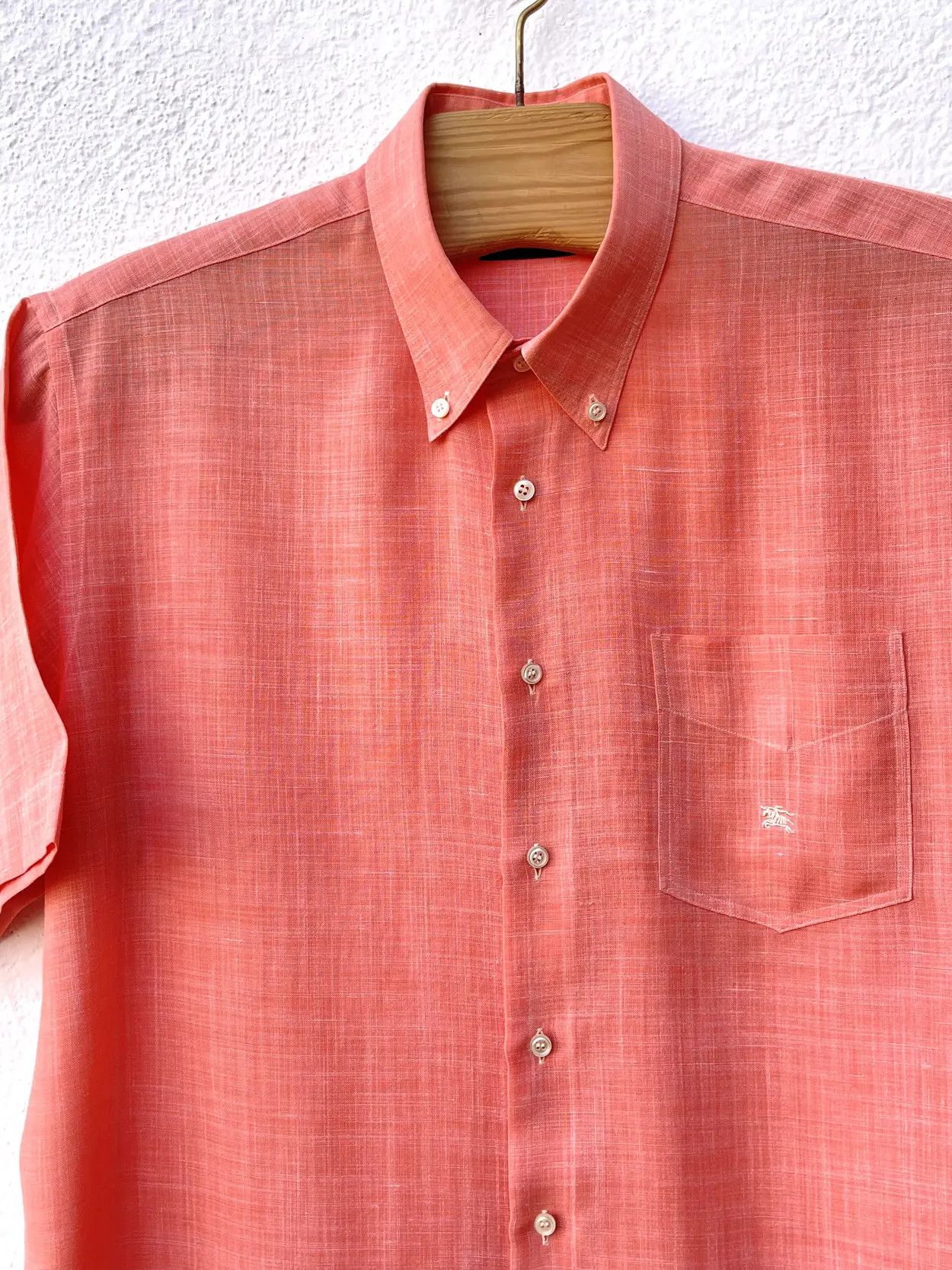 Burberry 🔥linen pink salmon Burberry tshirt shirt Size xl Size US XL / EU 56 / 4 - 5 Thumbnail