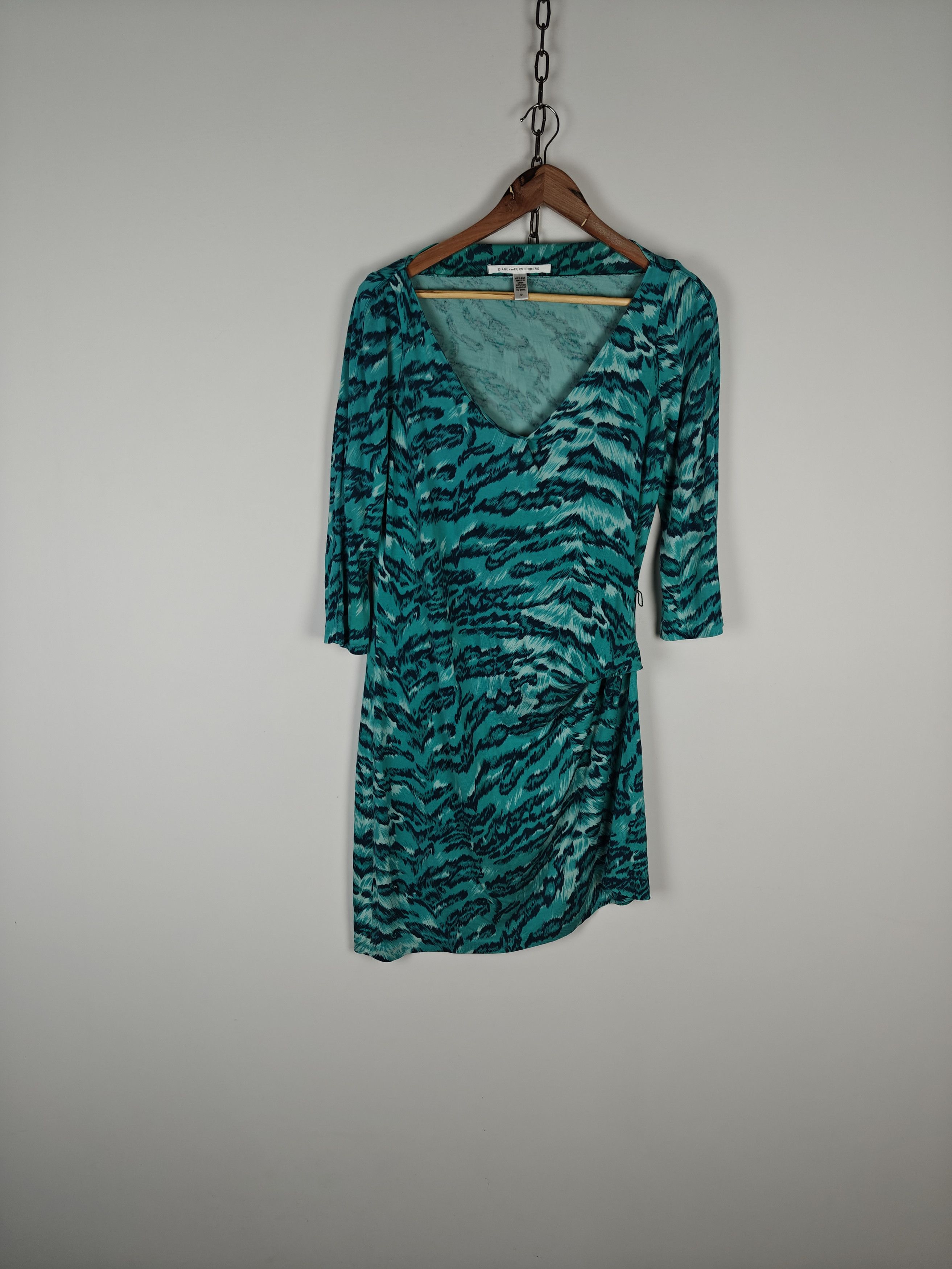 Diane von Furstenberg Diane von Furstenberg Wrap Dress Blue Abstract Print 3/4 Size XL / US 12-14 / IT 48-50 - 3 Thumbnail