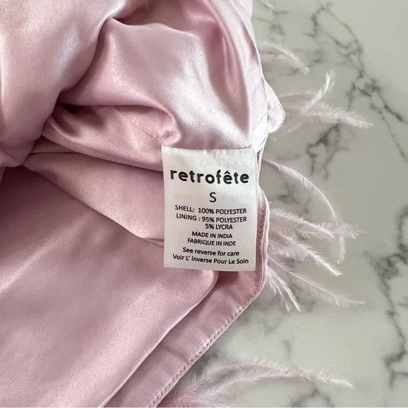 Retrofete Retrofête Athana Sequin Feather Mini Skirt – Dusty Pink Size 27" / US 4 / IT 40 - 4 Thumbnail