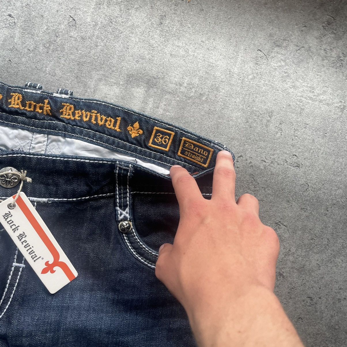 Rock Revival NWT Rock Revival Dano Straight Fit Pocket Logo Pants Size US 36 / EU 52 - 9 Thumbnail