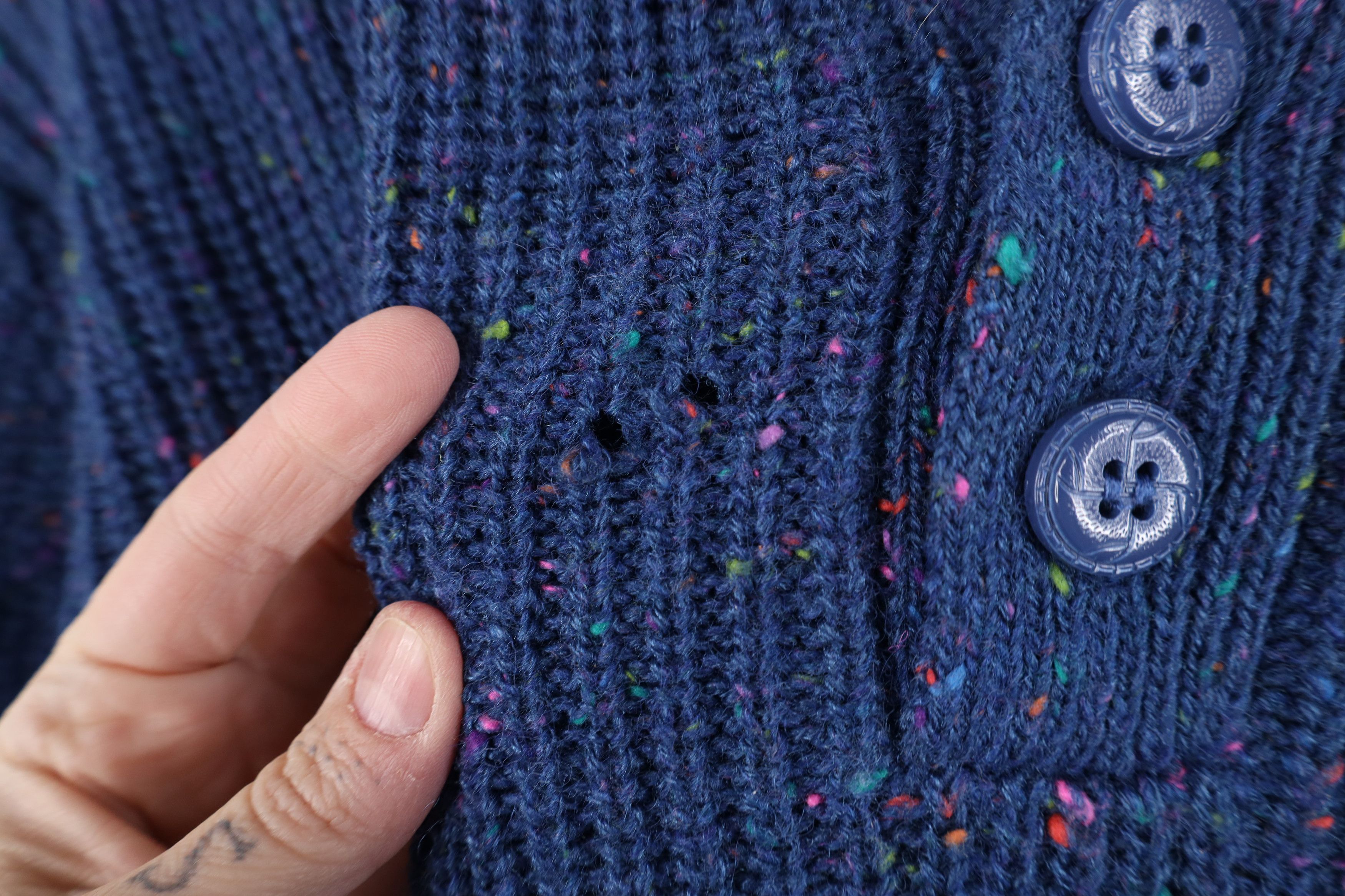 Vintage Vintage 90s Streetwear Wool Blend Ribbed Knit Henley Sweater Size US XL / EU 56 / 4 - 4 Thumbnail