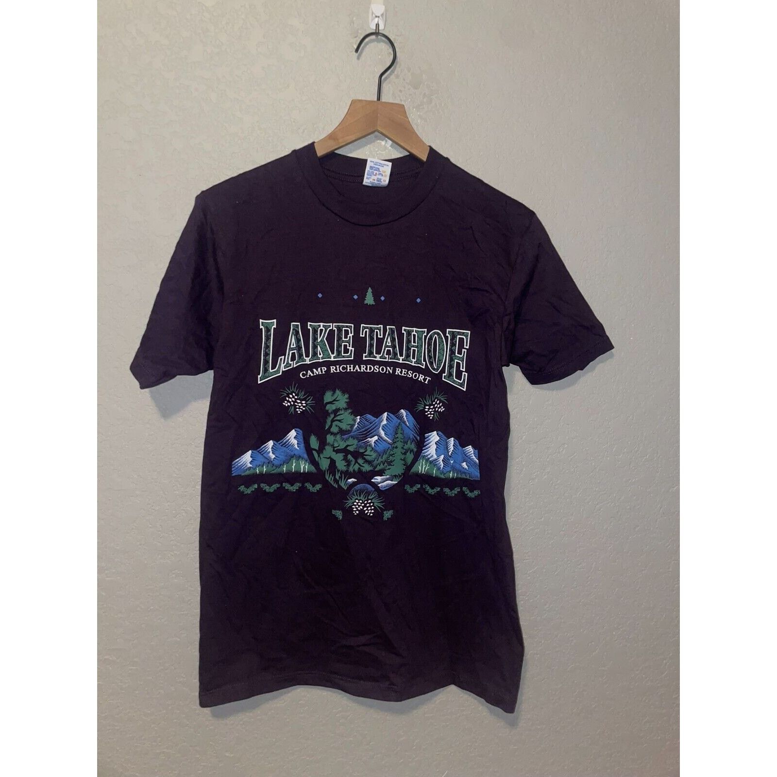 Jerzees Vintage Lake Tahoe Camp Richardson Shirt Test Print Tee 90s Size US M / EU 48-50 / 2 - 1 Thumbnail