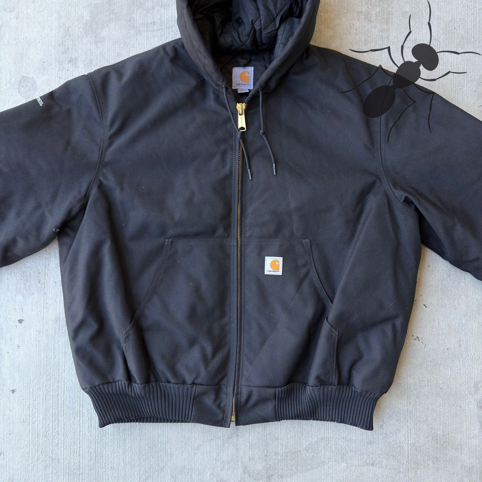 Carhartt × Vintage Carhartt J133 black hooded work wear jacket Size US L / EU 52-54 / 3 - 3 Thumbnail