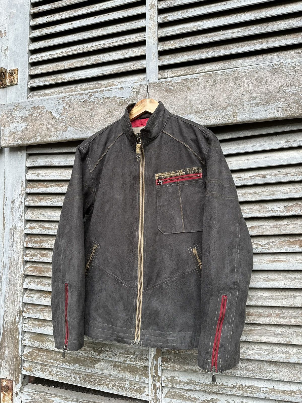 Vintage 👹Vintage Coming Man Grey Suede Detroit Style Jacket Size US L / EU 52-54 / 3 - 6 Thumbnail