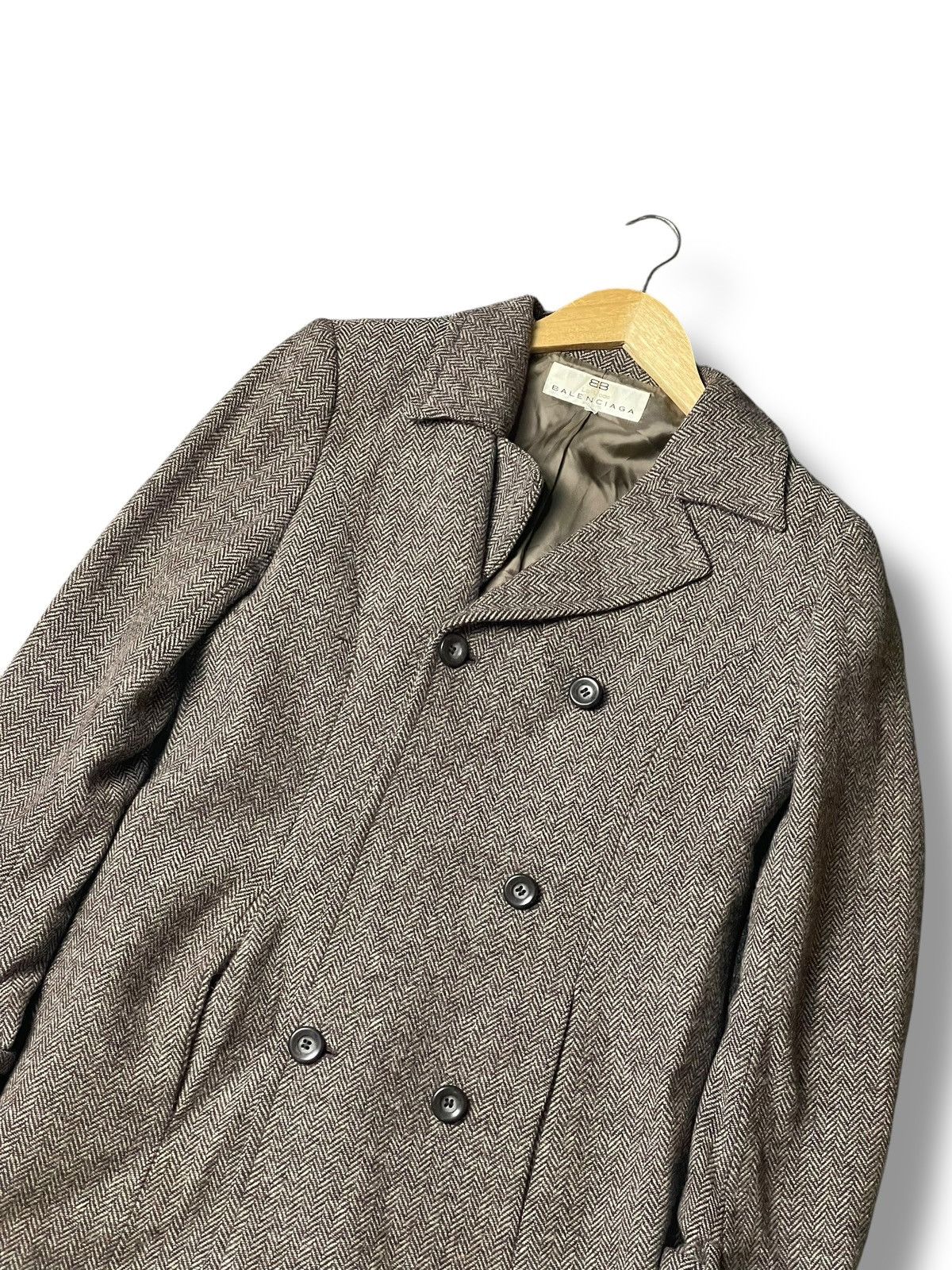 Balenciaga × Designer × Vintage BALENCIAGA Double Breasted Long Tweed Coat (104) Size US XXS / EU 40 - 2 Thumbnail