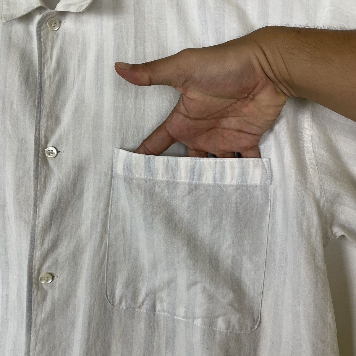 Issey Miyake VTG90 IS Issey Miyake Stripes Button Up Shirt Size US L / EU 52-54 / 3 - 8 Thumbnail