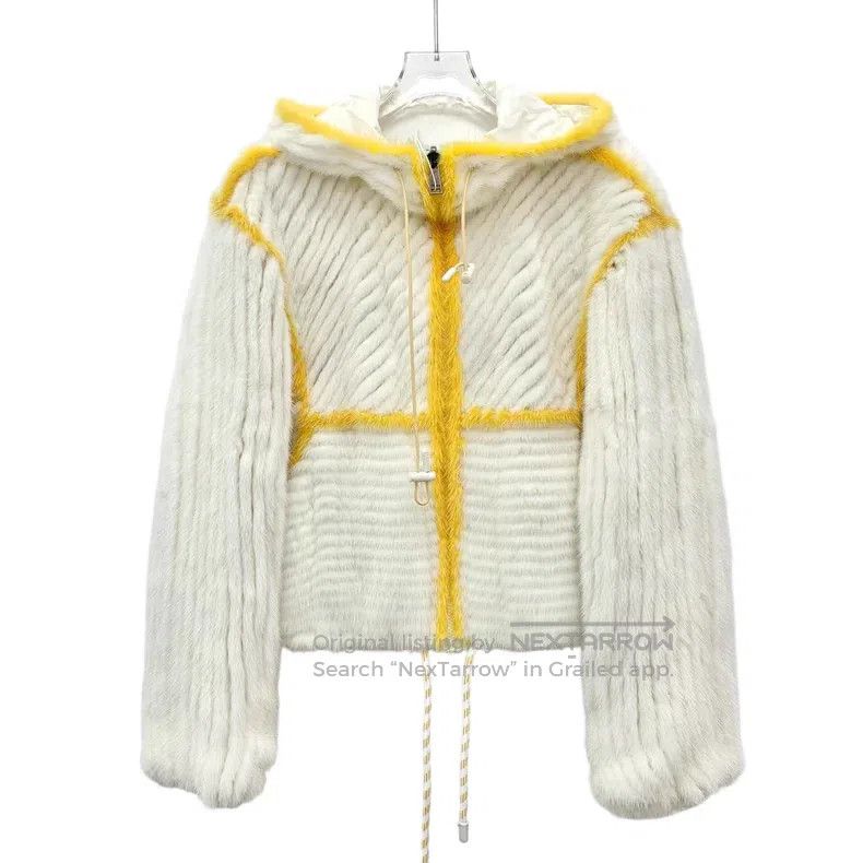 Fendi Fendi White Hooded Zip Long Sleeve Dual-Wear Mink Fur Jack Size XXS / US 00 / IT 34 - 1 Thumbnail
