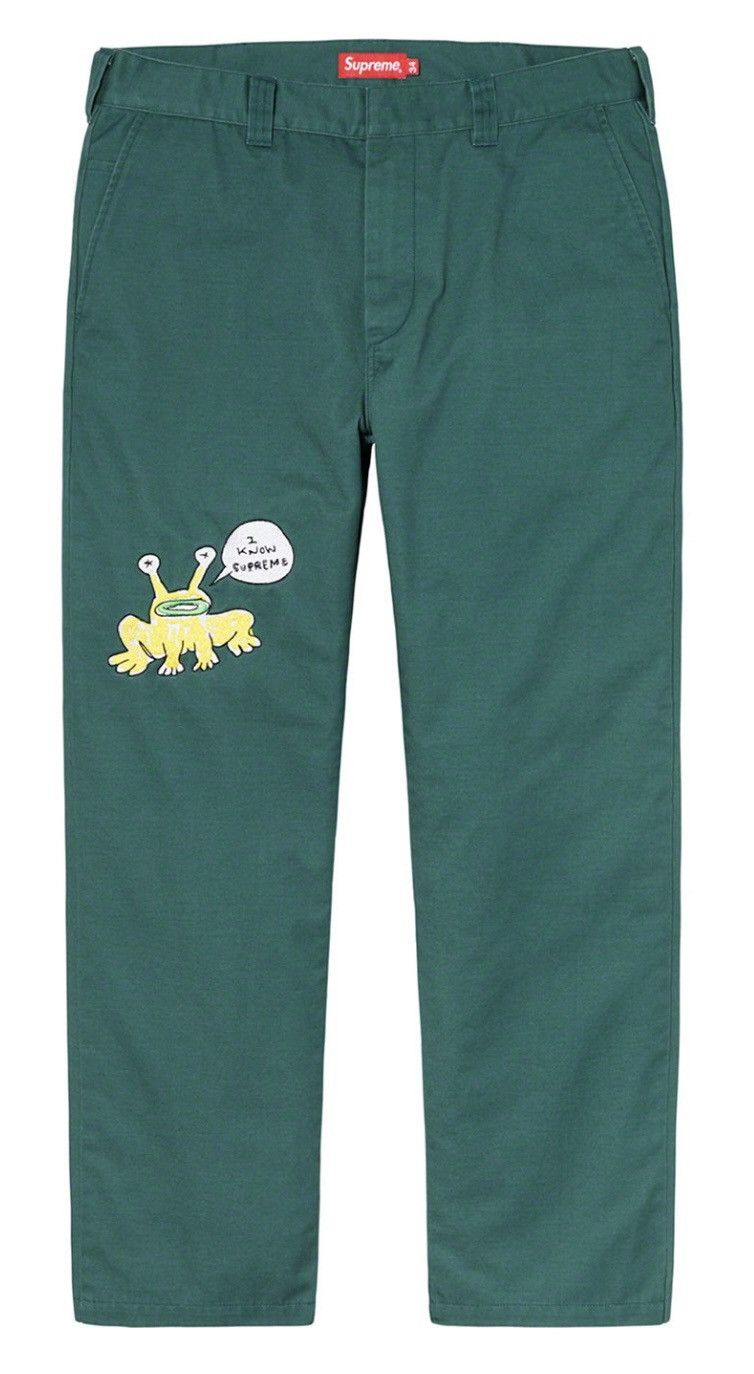 image of Supreme Daniel Johnson Work Pants in Green, Men's (Size 30)