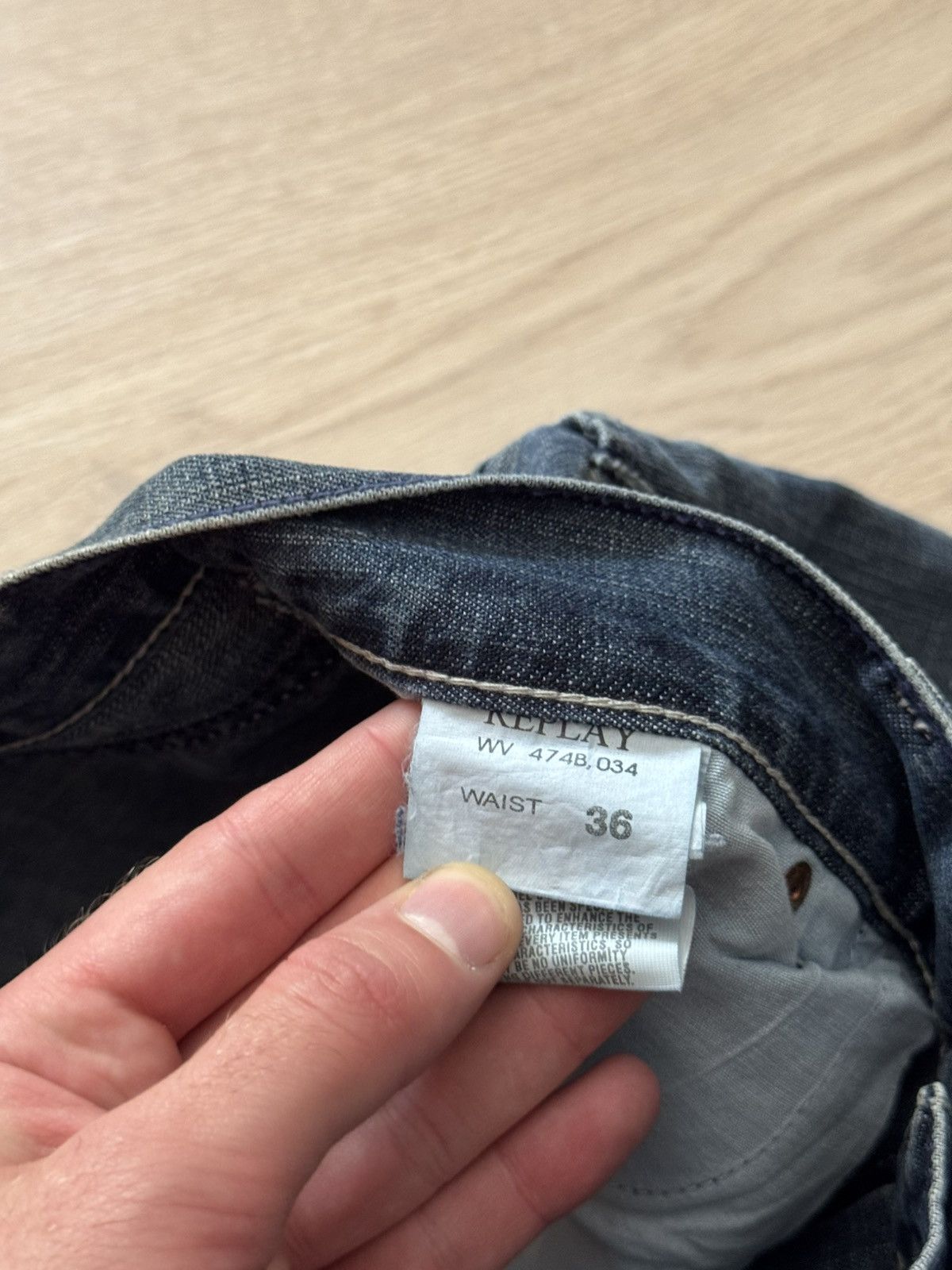 Replay Vintage 00’s Replay y2k Blue Denim Baggy Jeans Size US 34 / EU 50 - 6 Thumbnail