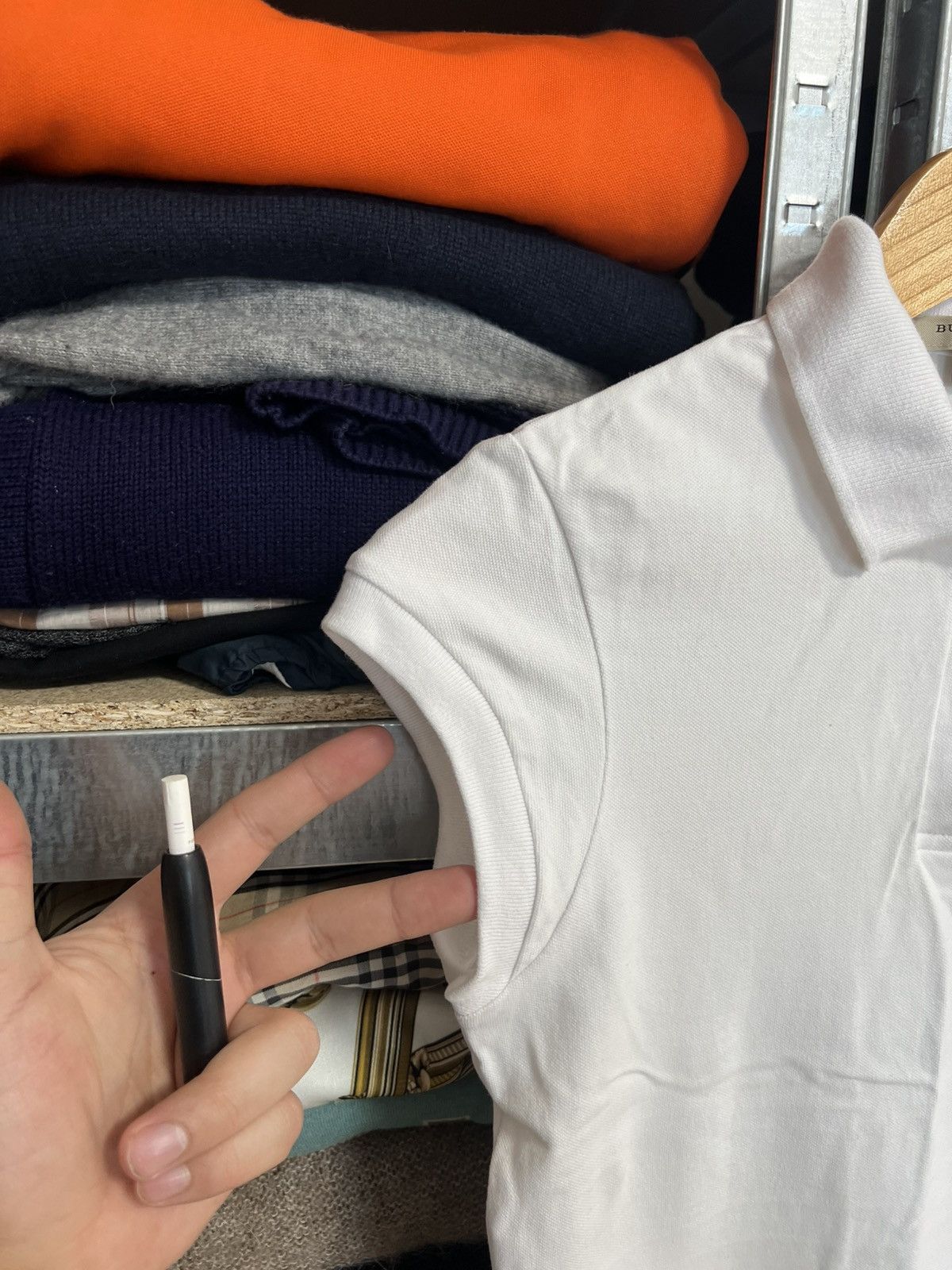 Burberry × Vintage Burberry Women’s Crop Top Short Sleeve Polo Shirt Size L Size L / US 10 / IT 46 - 3 Thumbnail