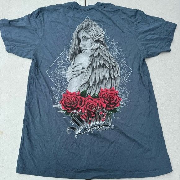 Designer NEW SULLEN ART COLLECTIVE ROSE ANGEL ORION BLUE T-SHIRT SZ L Size US L / EU 52-54 / 3 - 5 Thumbnail