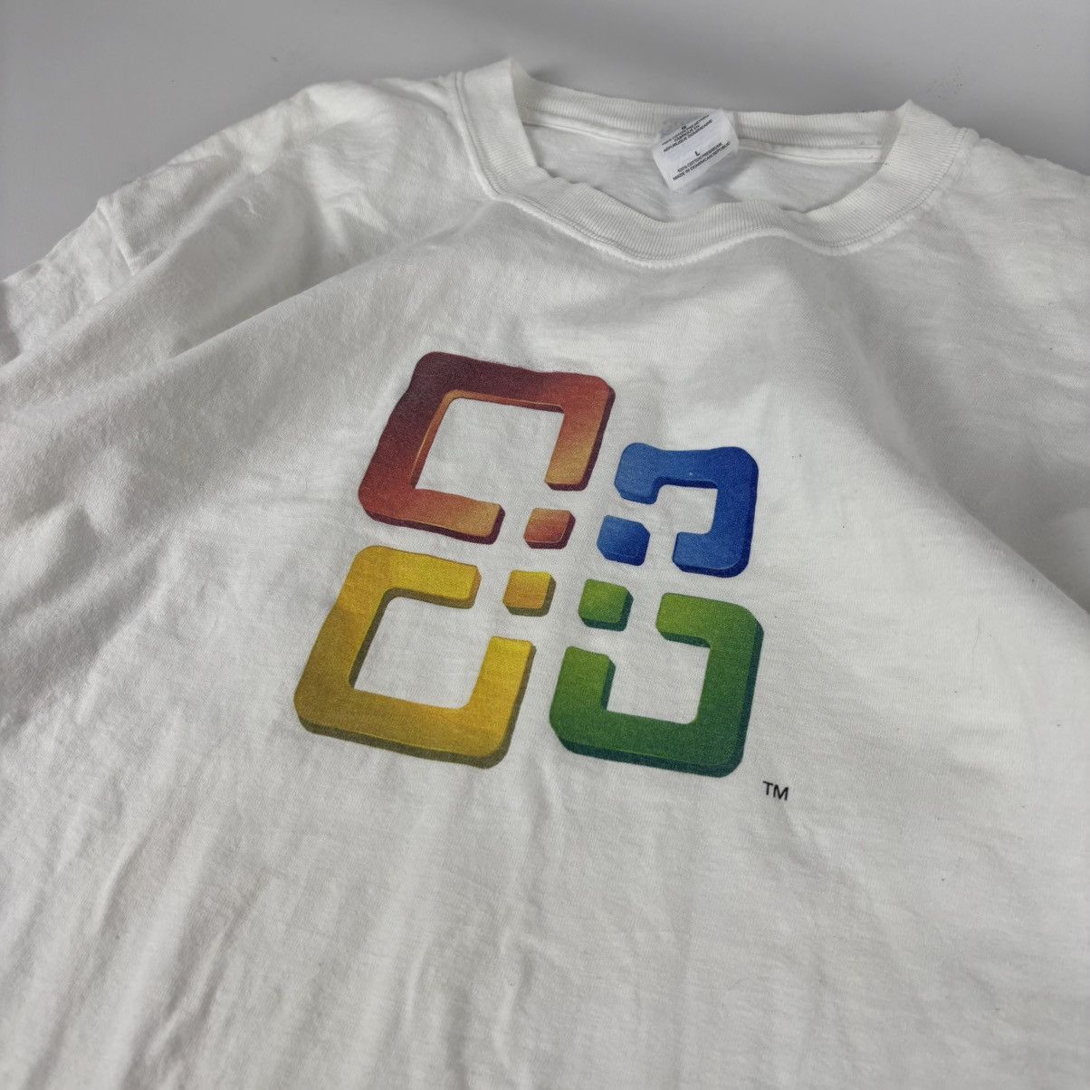 Microsoft Vintage Microsoft Office Gildan White T Shirt Size L Size US L / EU 52-54 / 3 - 5 Thumbnail