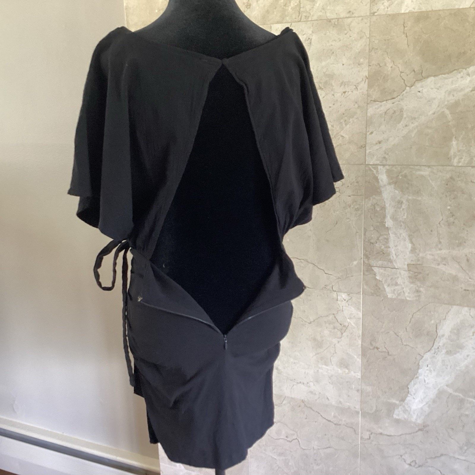 Free People Free People Black Body Con Wrap Mini Dress, Med Draped Party Size M / US 6-8 / IT 42-44 - 11 Thumbnail