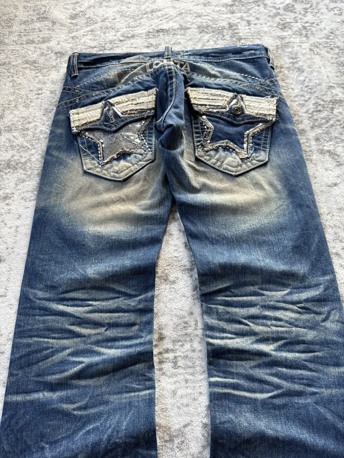 Hysteric Glamour × Playboy Yoshitomo Lolita Embellished Studded Shadow Wash Jeans Size US 29 - 5 Thumbnail