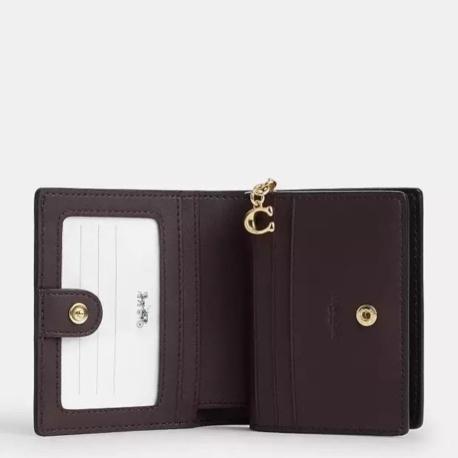 Coach NWT Coach Snap Wallet CW789 Gold/Walnut/Black w/C Charm Size ONE SIZE - 5 Thumbnail