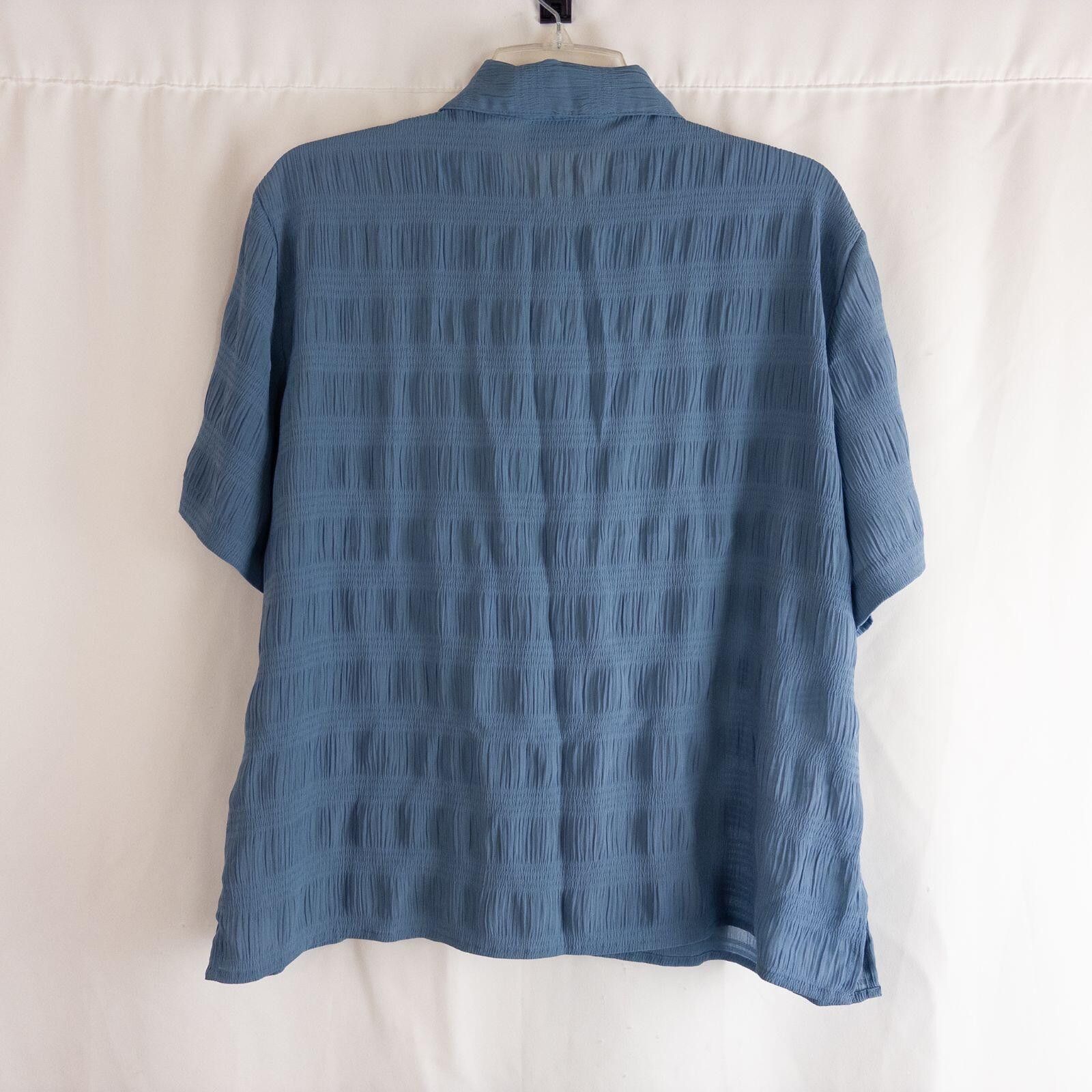 Other Apparenza Vintage Pastel Blue Textured Shirt Womens Large Size L / US 10 / IT 46 - 5 Thumbnail