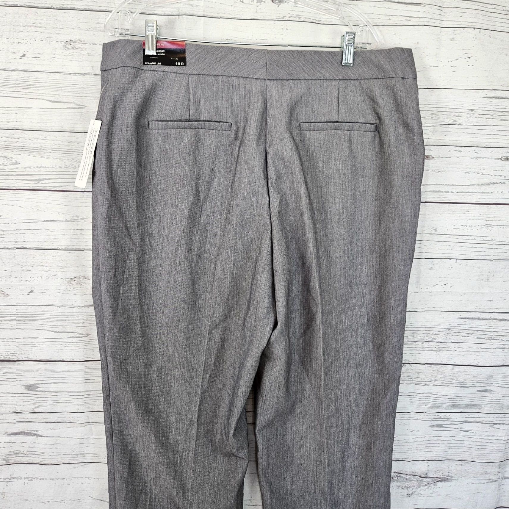 Vintage Investments Womens Pants 16 Gray Straight Leg High Rise 31 Inseam Dress Pants Vintage No N/A Size 38" / US 16 / IT 52 - 4 Thumbnail