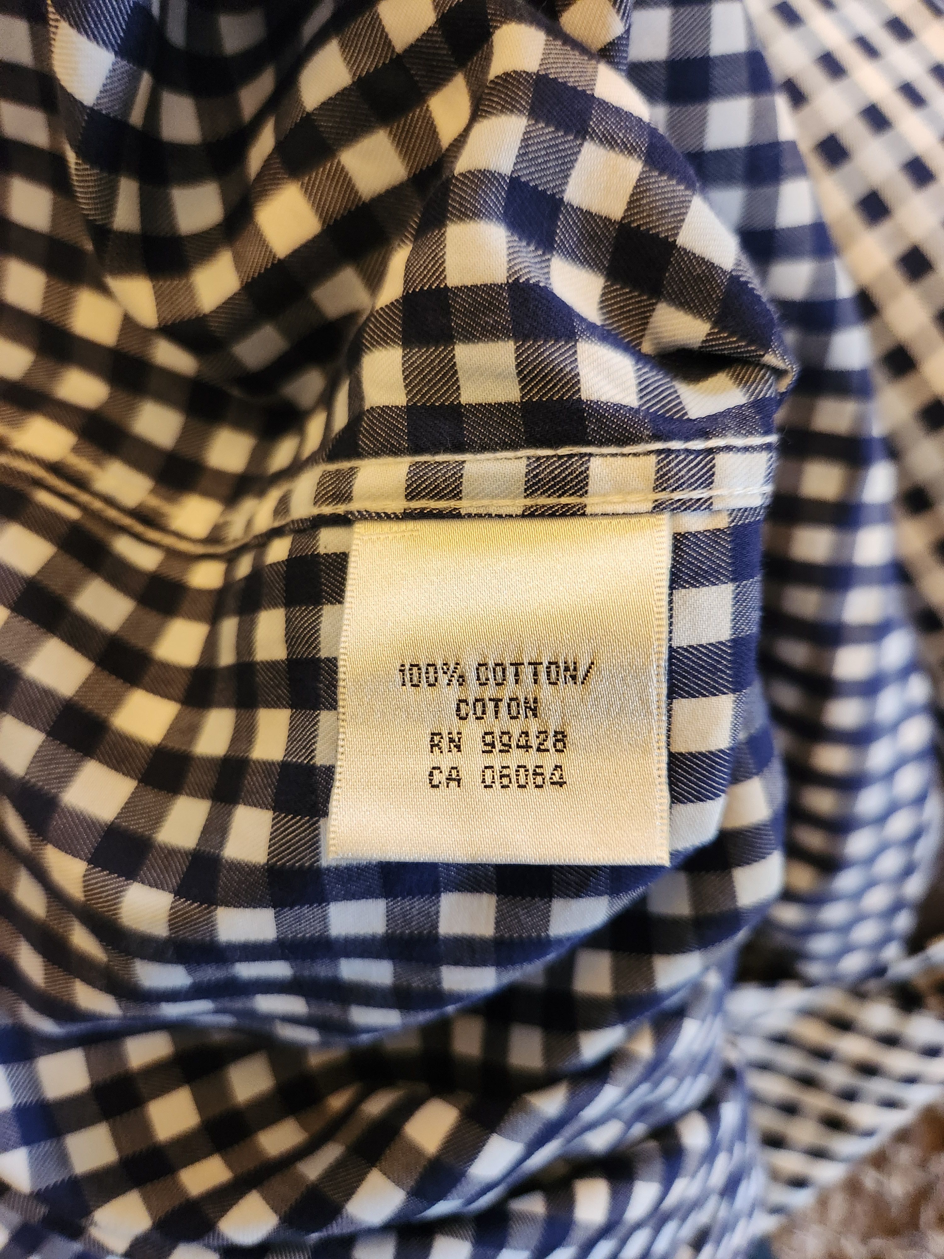 BUGATCHI Checkered Button Front Long Sleeve Shirt Size US L / EU 52-54 / 3 - 3 Thumbnail