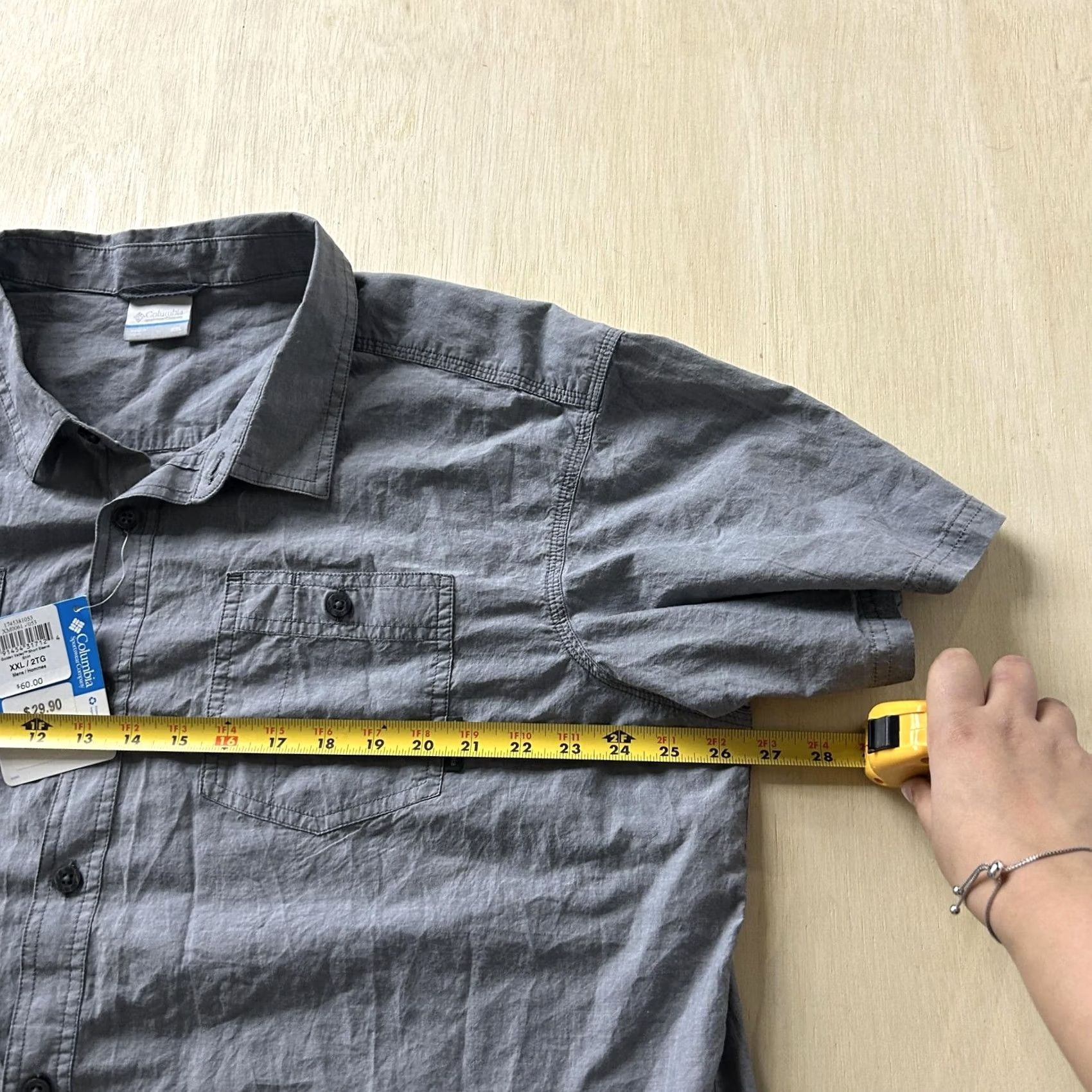 Vintage Columbia Shirt Mens 2XL Gray Solid Short Sleeve Button-Up Golden Valley Outdoor Mens 2XL Gray Solid Short Sleeve Button-Up Columbia Shirt Size US XXL / EU 58 / 5 - 5 Thumbnail