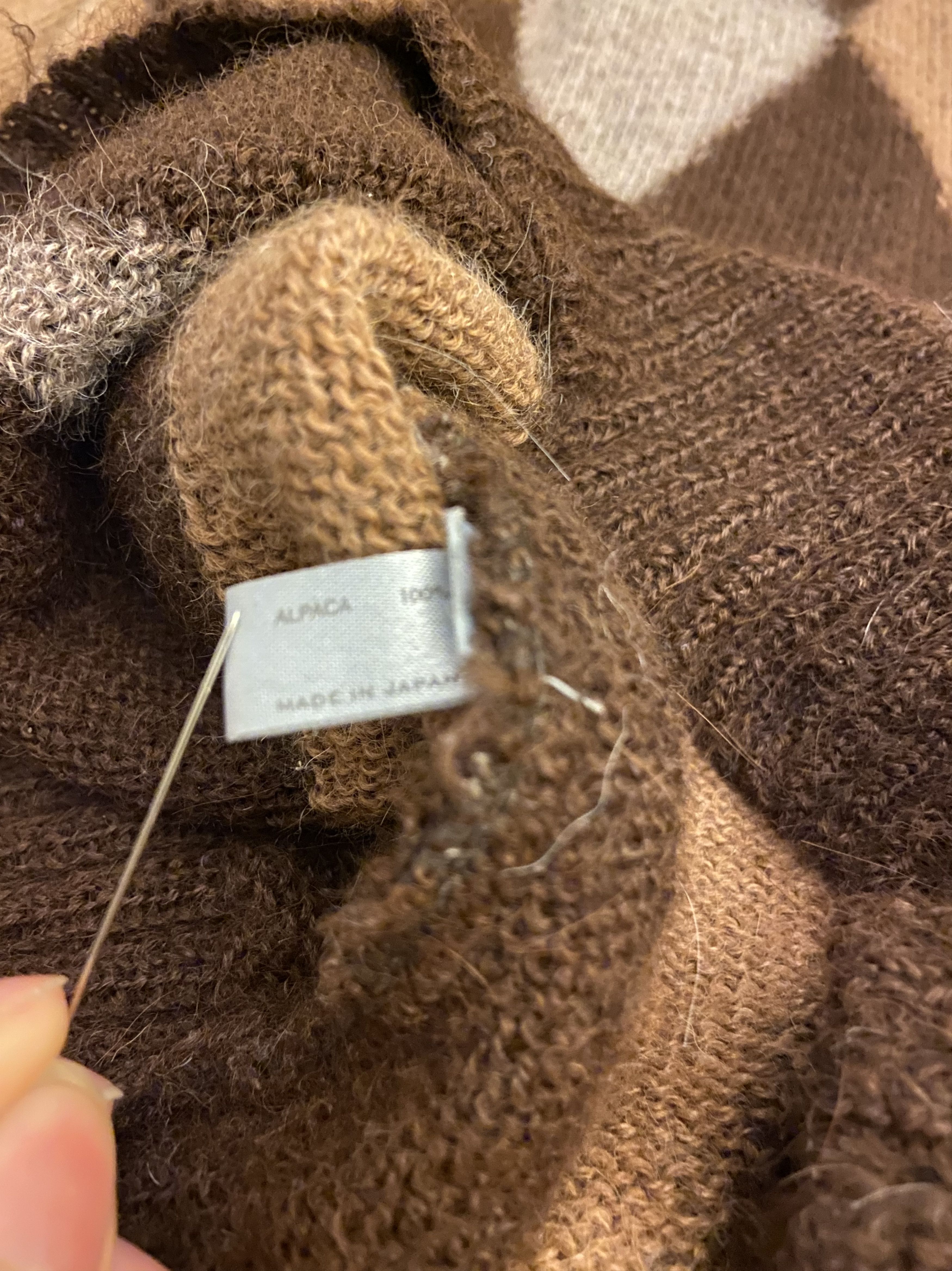 Number (N)ine AW01 "Standards" Alpaca Argyle sweater Size US M / EU 48-50 / 2 - 3 Thumbnail