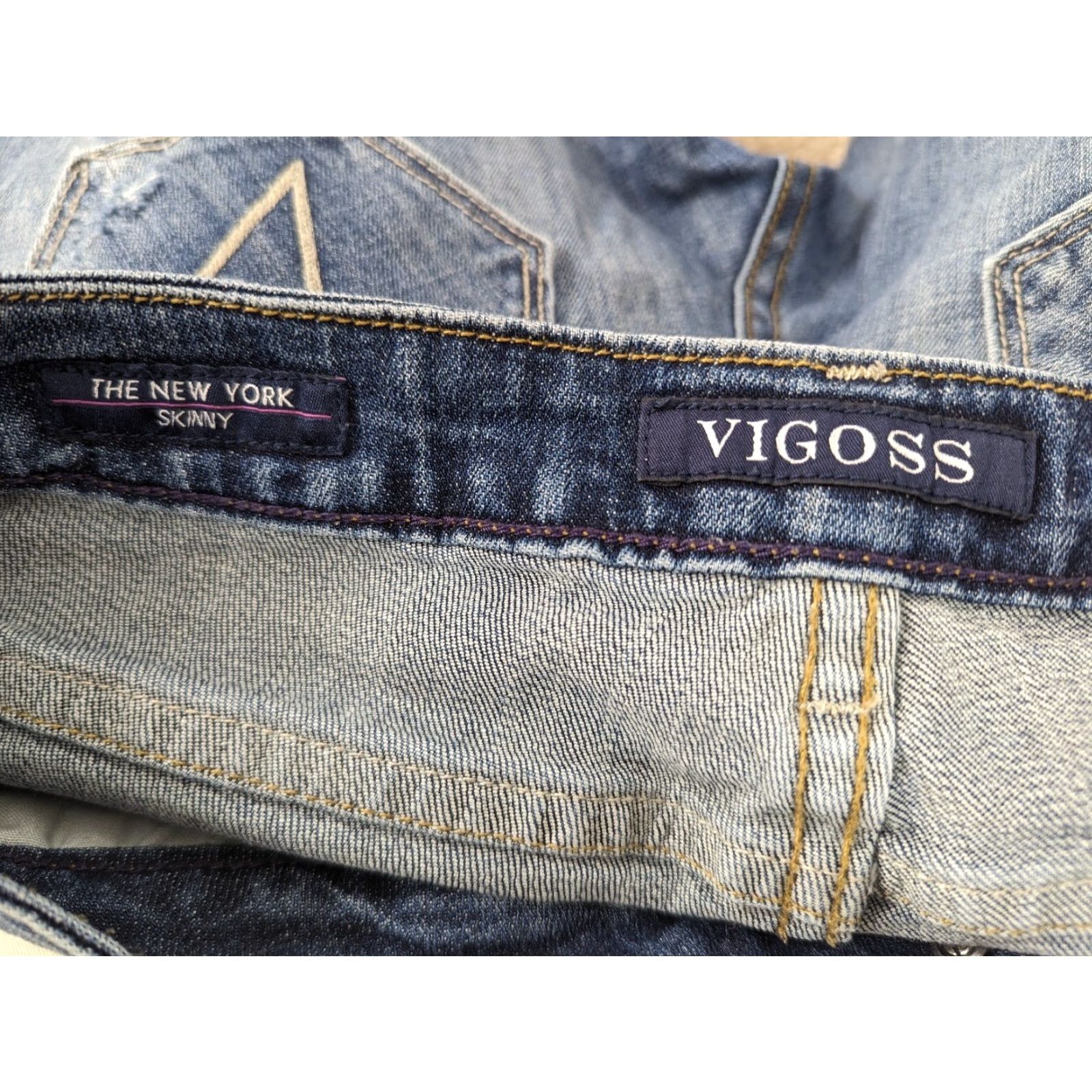 Vintage VIGOSS The New York Skinny Jeans Women's 5/6 30x30 Stretch Denim M6W Size 27" / US 4 / IT 40 - 4 Thumbnail