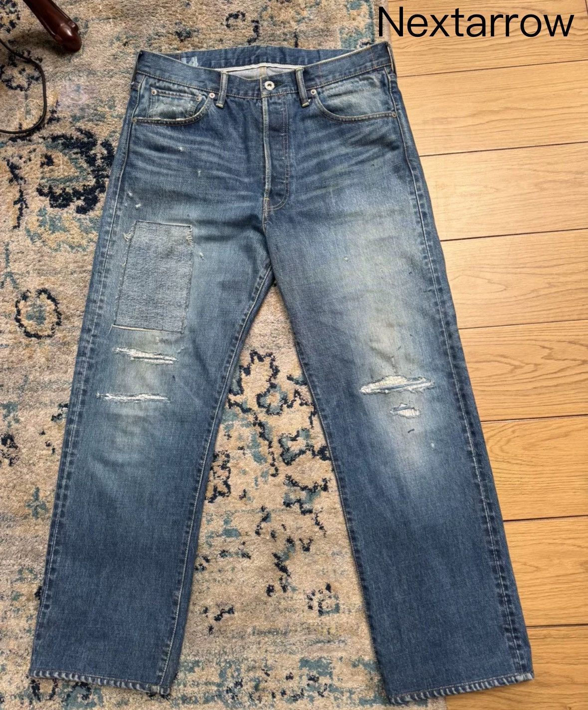 Visvim VISVIM Societal SCULPTURE Wash Damaged Patch Jeans Size US 36 / EU 52 - 1 Thumbnail
