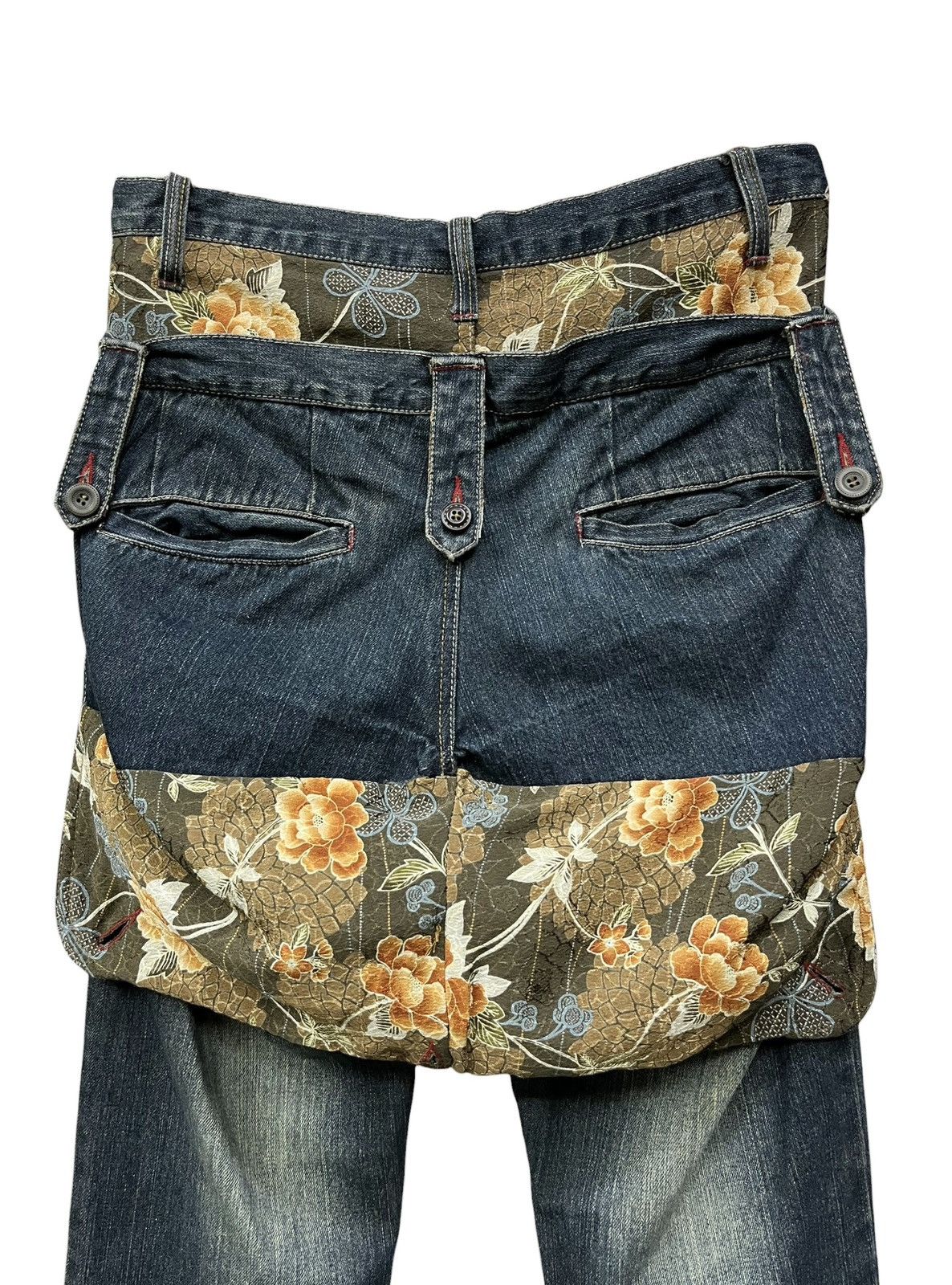 Pure Blue Japan Ultra Rare Gumu Grunge Mudwash Karakuri Sukajan Denim XL Size US 31 - 8 Thumbnail