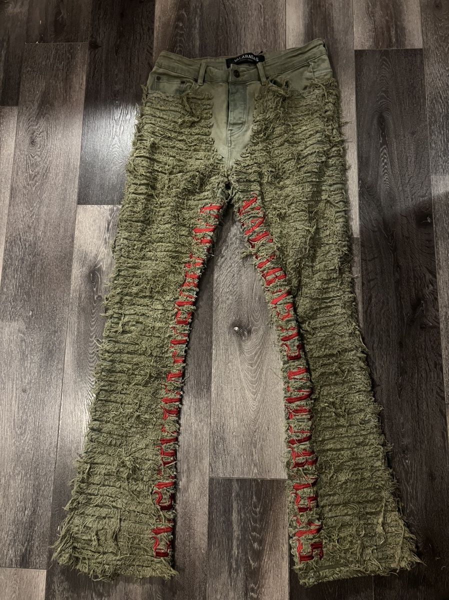 Valabasas Valabasas green “furry” Jean Size US 34 / EU 50 - 1 Thumbnail