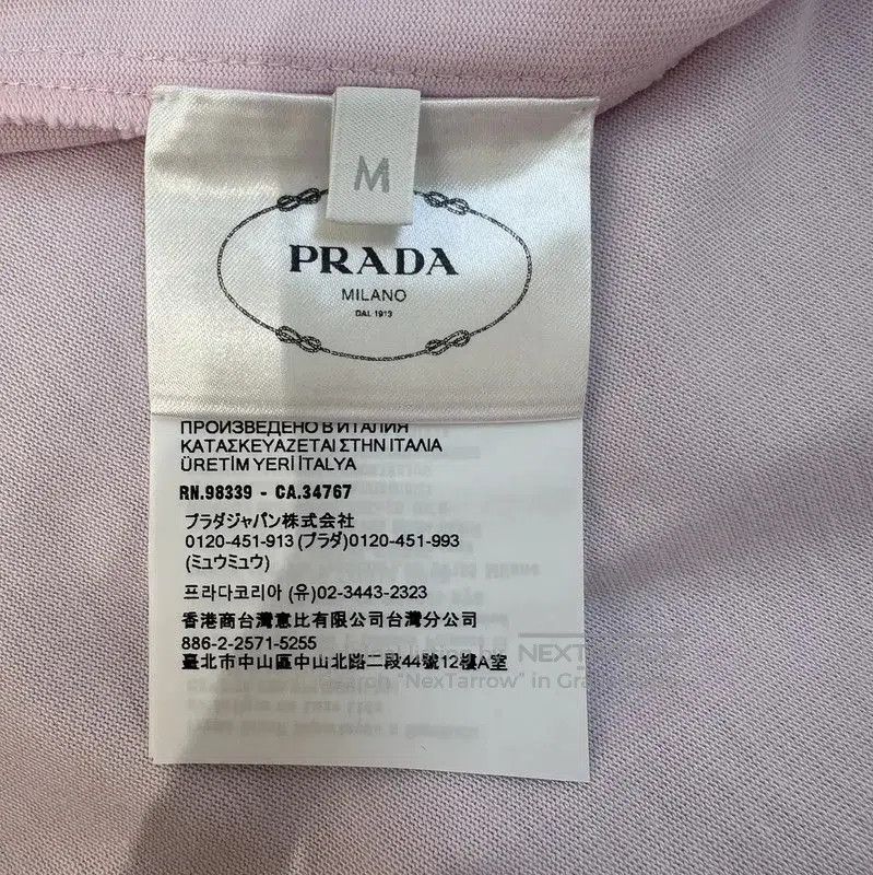 Prada Prada Pink Cotton T-Shirt for Women. Size M / US 6-8 / IT 42-44 - 5 Thumbnail
