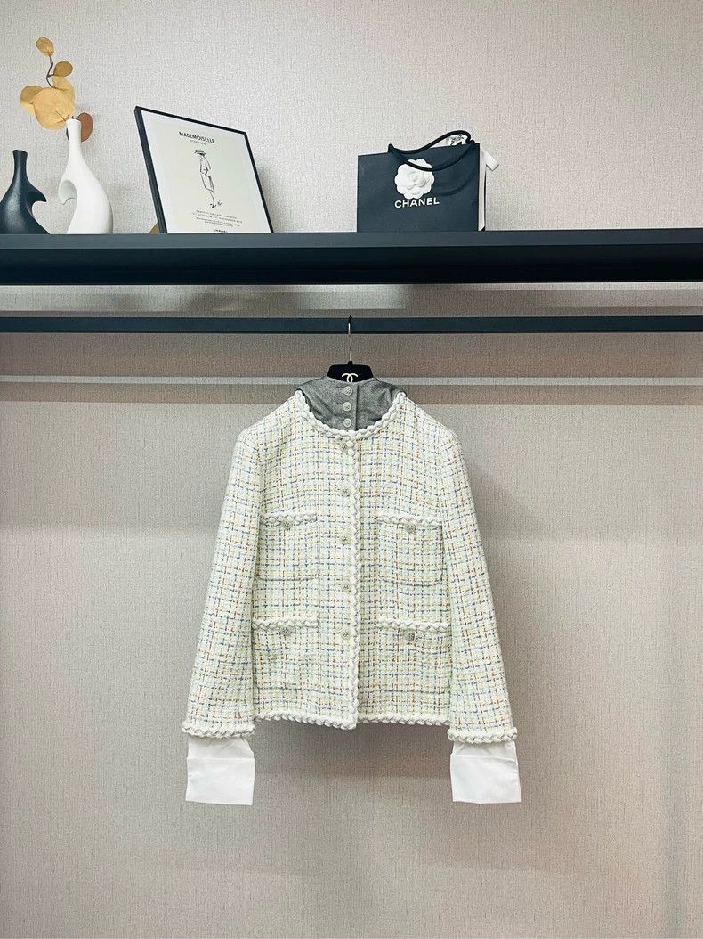 Chanel Chanel 25C early spring white tweed tweed jacket 2504-Nexta Size XS / US 0-2 / IT 36-38 - 2 Thumbnail