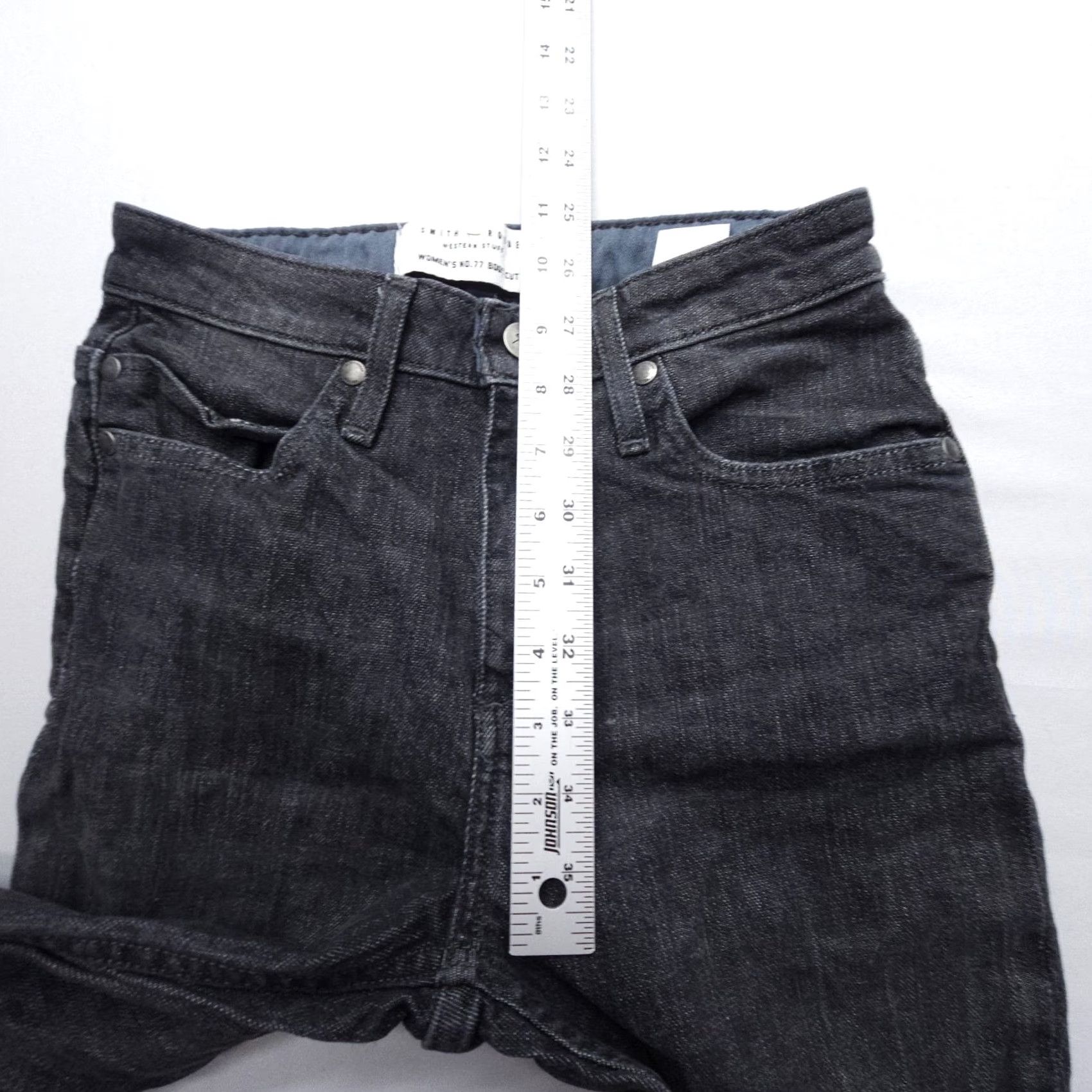 Vintage Smith & Rogue Womens No 77 Bootcut Jeans 27 x 28 Black Western Rodeo Denim Jeans Size 27" / US 4 / IT 40 - 5 Thumbnail