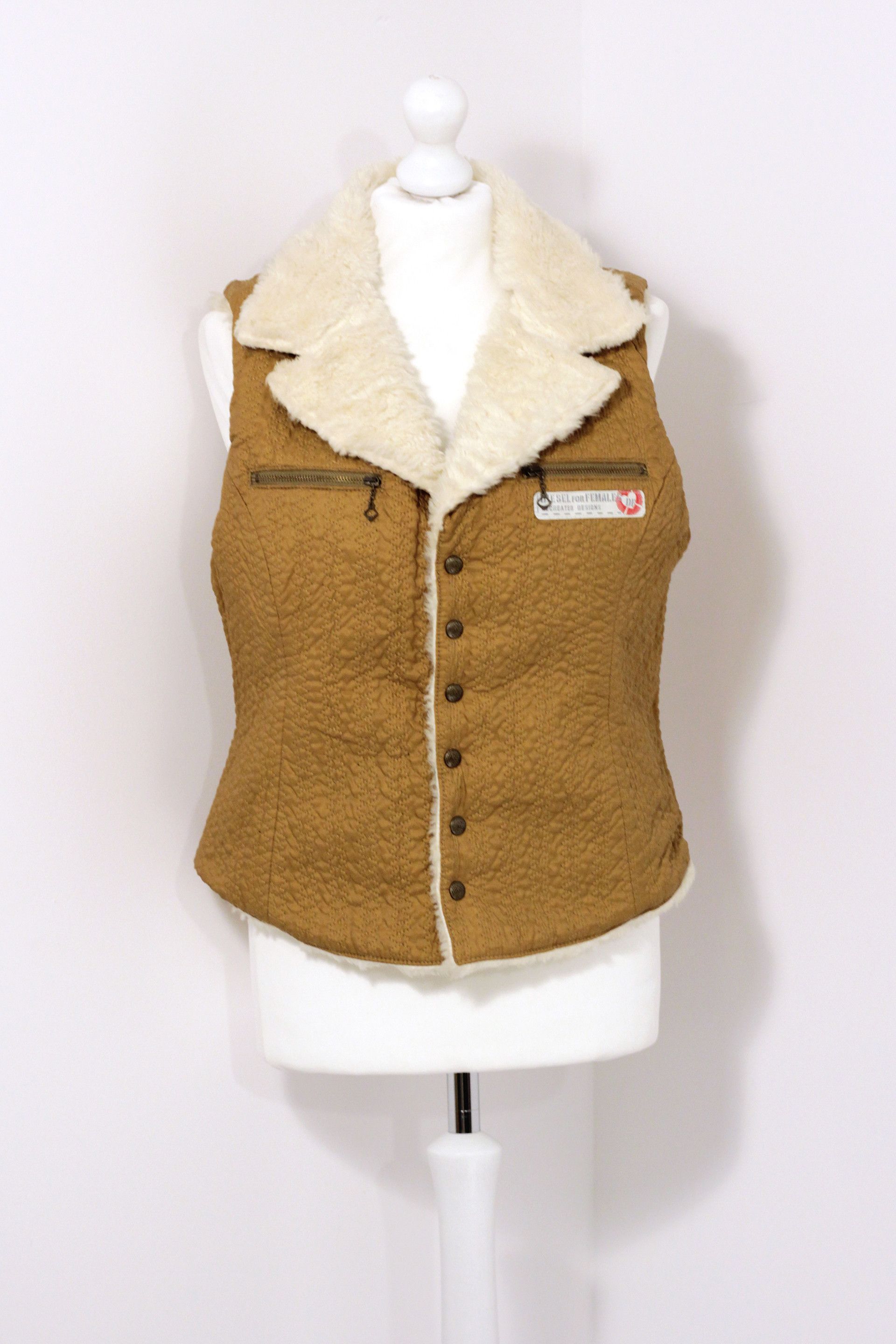 Diesel VIntage Diesel Industry Y2K quilted faux fur short vest Size M / US 6-8 / IT 42-44 - 2 Thumbnail