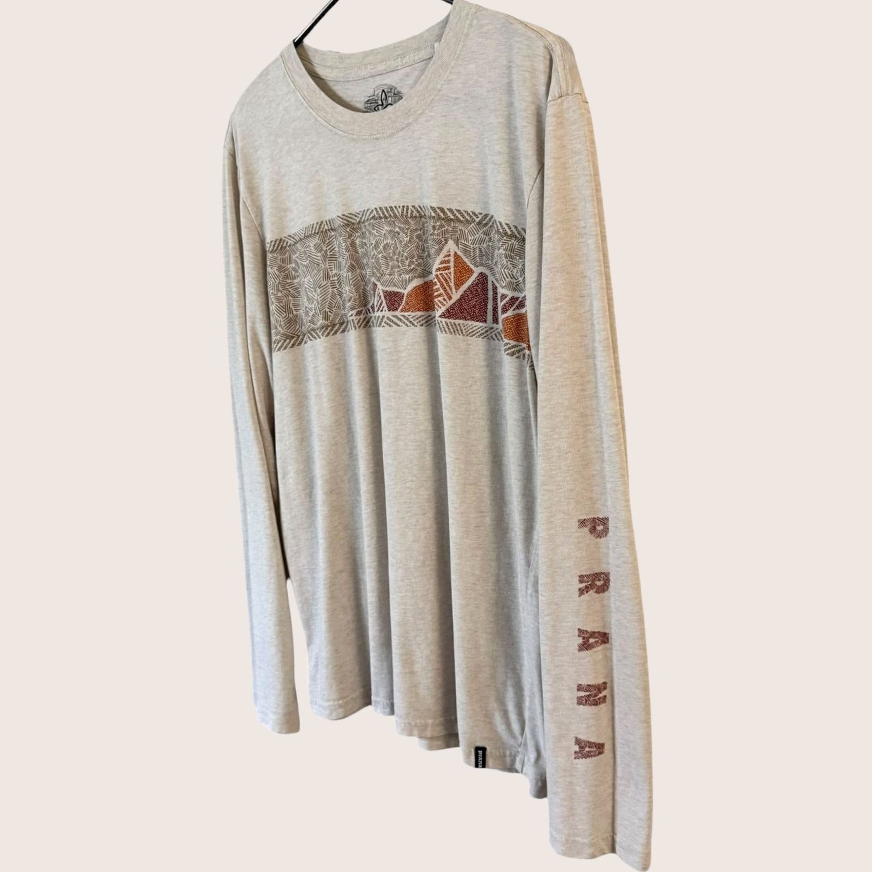 Prana prAna Long-Sleeve Shirt Oatmeal Mountain Art Graphic Logo Men's M Shirt Logo All Seasons Nature Outdoor Women? Mens Size US M / EU 48-50 / 2 - 1 Thumbnail