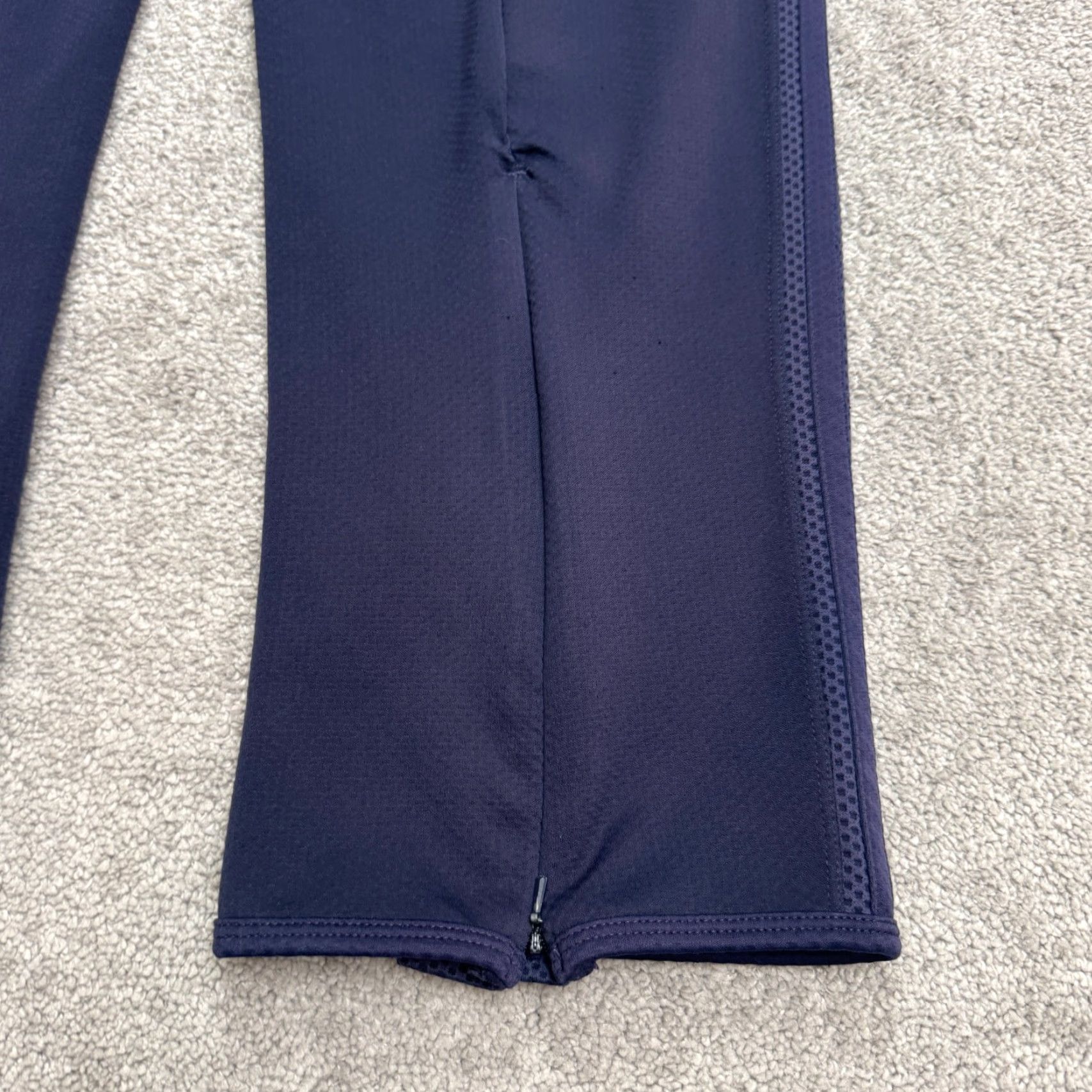Nike Nike FIT Track Pants Mens M Navy Blue Straight Leg Ankle Zip Pockets Activewear Lightweight Size US 31 - 3 Thumbnail