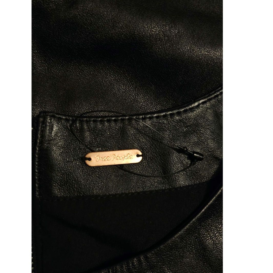 Free People New City Slicker Leather Mini Dress $698 SIZE 10 Black Size L / US 10 / IT 46 - 8 Thumbnail
