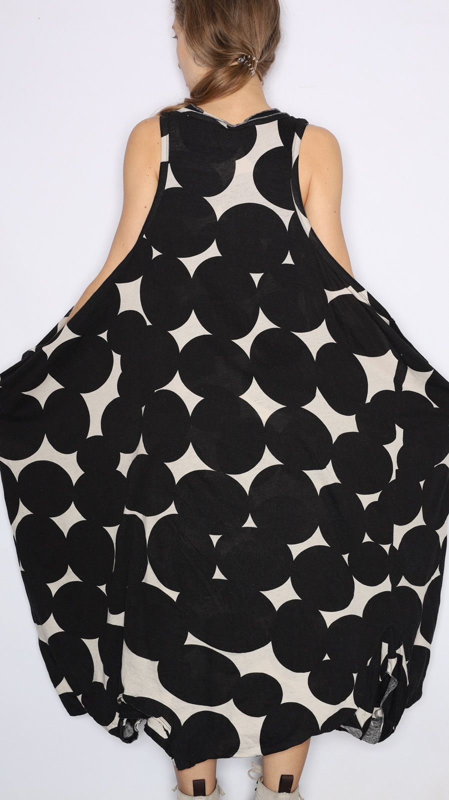 Rundholz Rundholz Black Label Wide Maxi Dress Polka Dot Printed White Size S / US 4 / IT 40 - 7 Thumbnail