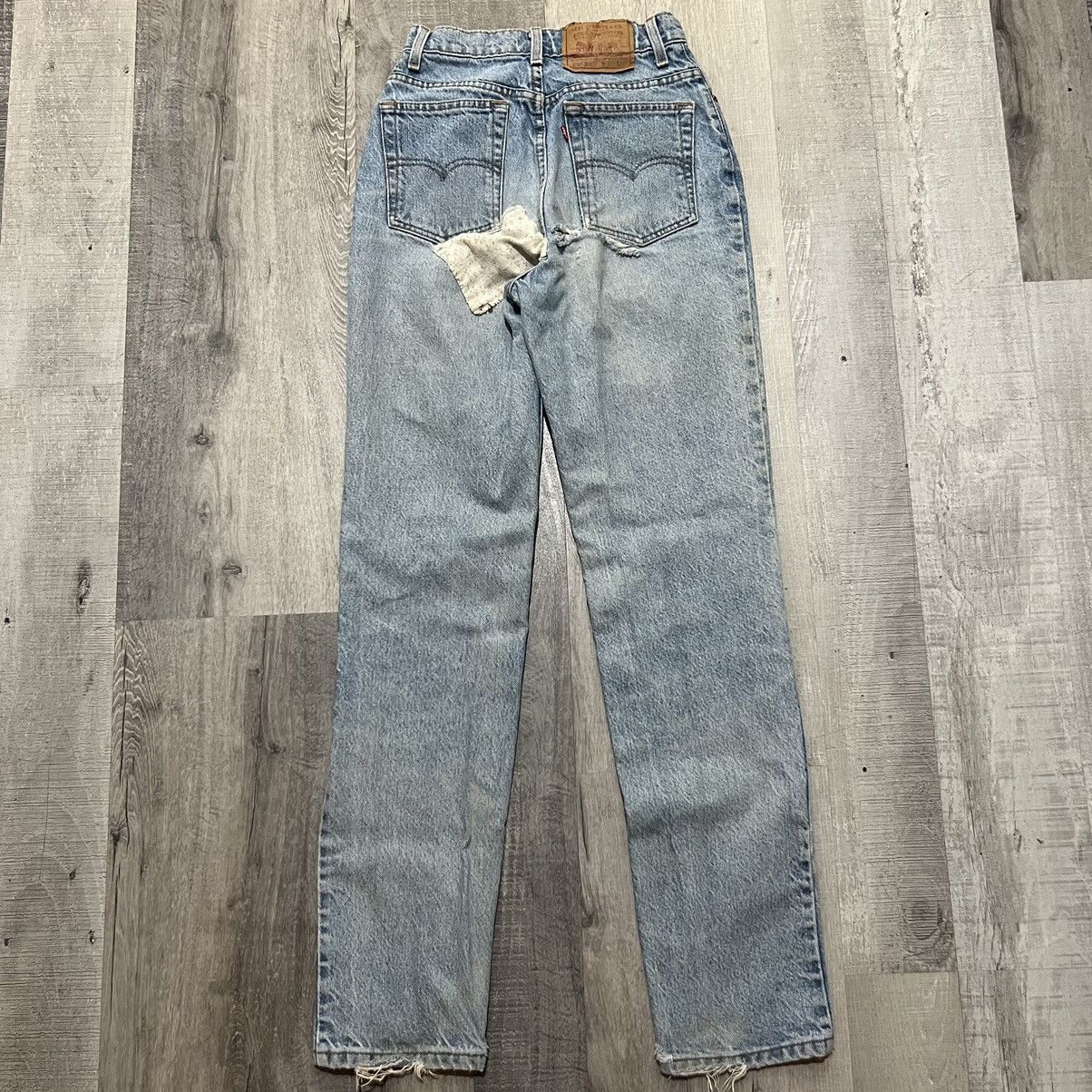Levi's × Vintage VTG Levis 17525 Patchwork Denim Ripped USA Blue Jeans Size 25" / US 0 / IT 36 - 1 Thumbnail